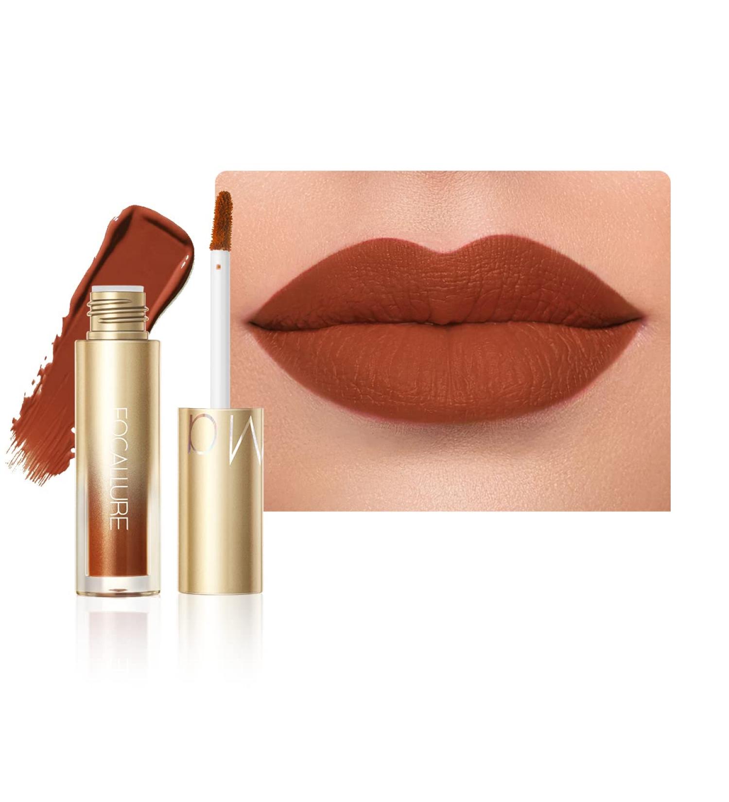 FOCALLURE Velvet Lip Lacquer Soft Matte Lip Cream - Long Lasting & Non-stick Cup Lip Gloss B02 - Buy Online on GoSupps.com