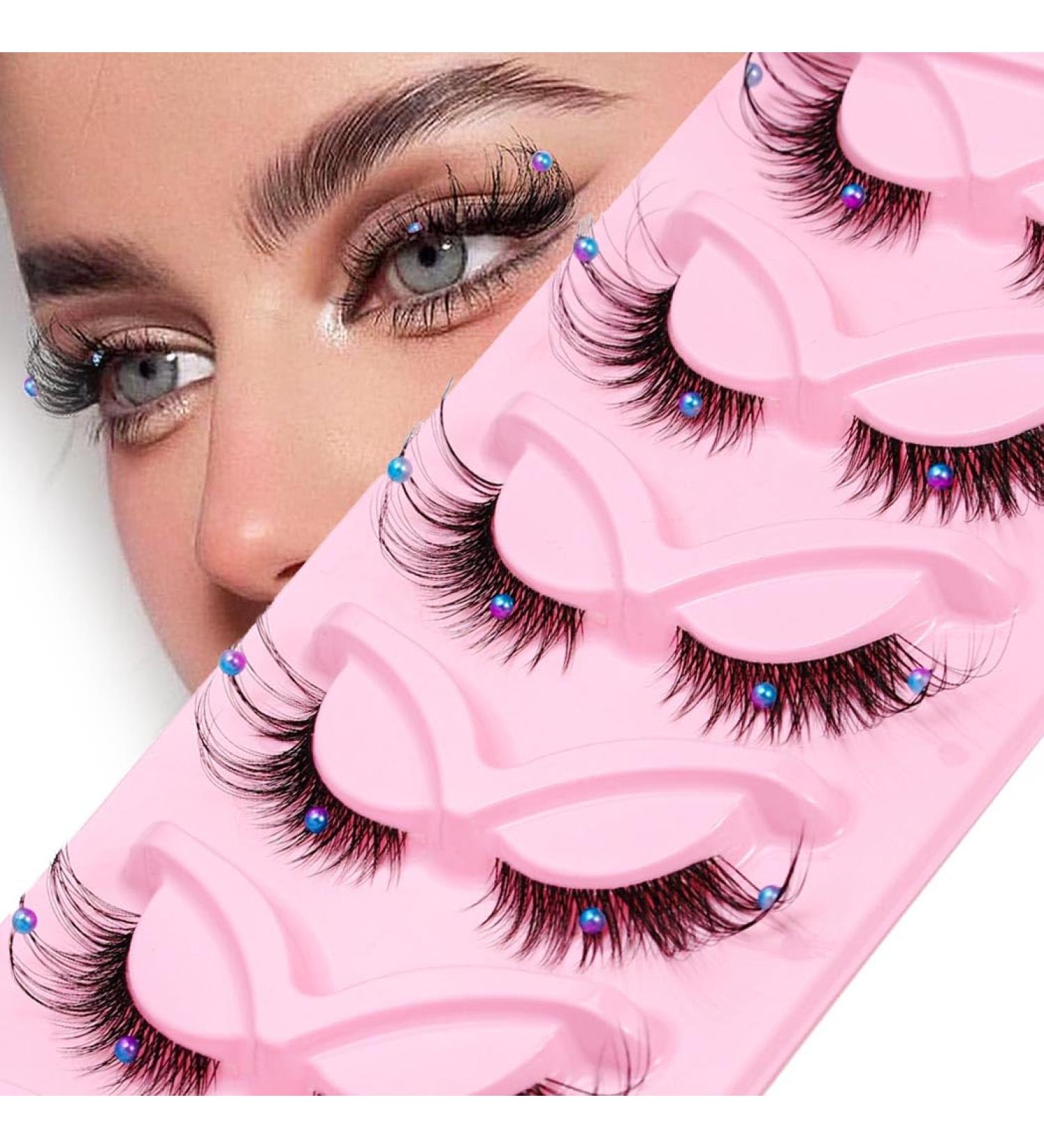Uranian Fox Eye Lashes | Wispy Faux Mink with Clear Band | Fluffy Cat Eye | D Curl Lash Extensions | Natural Look for Women & Girls - Buy Online on GoSupps.com