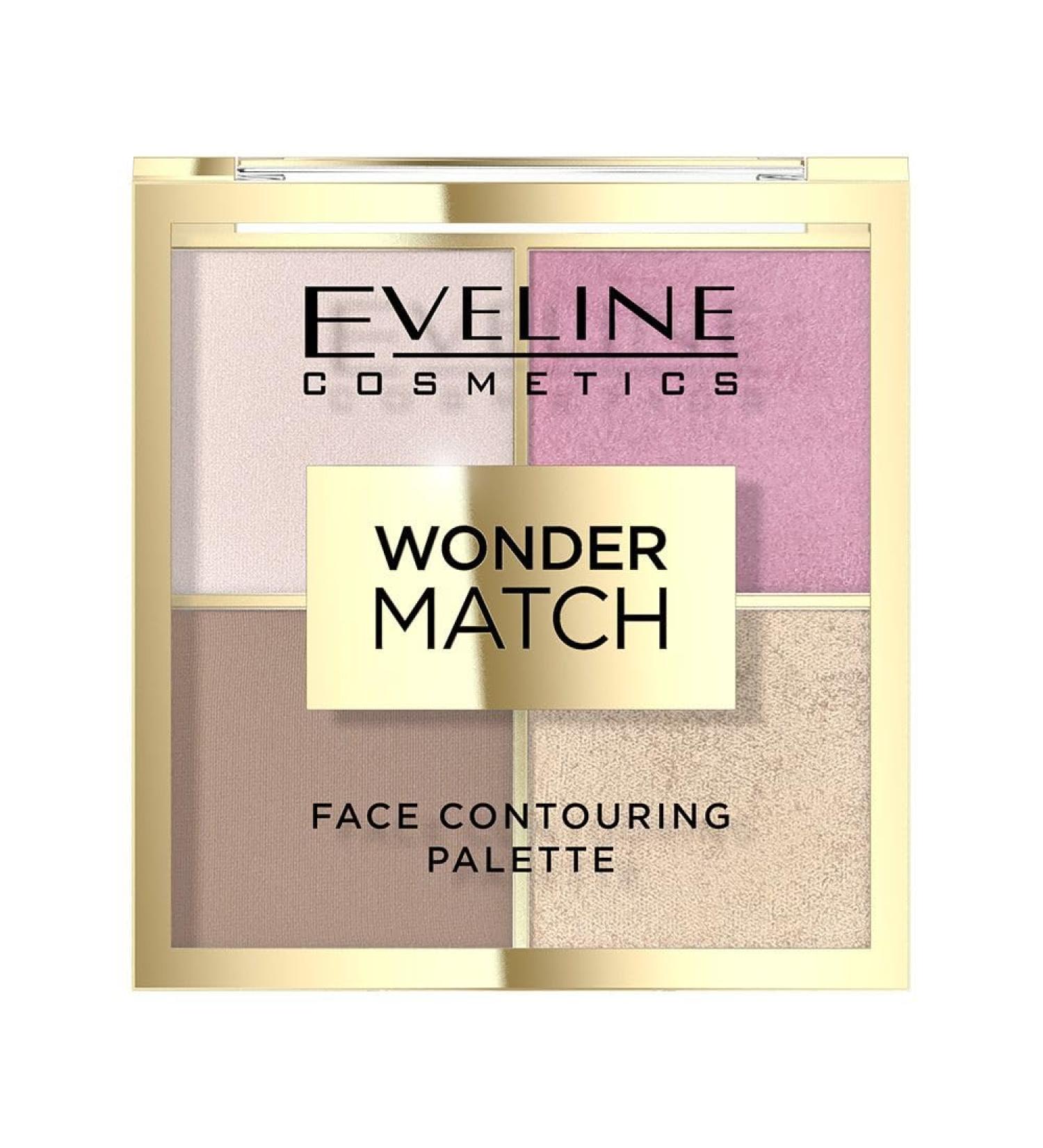 Eveline Cosmetics Wonder Match Face Contour Palette No. 01 Vegan Multifunctional Makeup with Bronzer Blush Highlighter & Powder - Buy Online on GoSupps.com