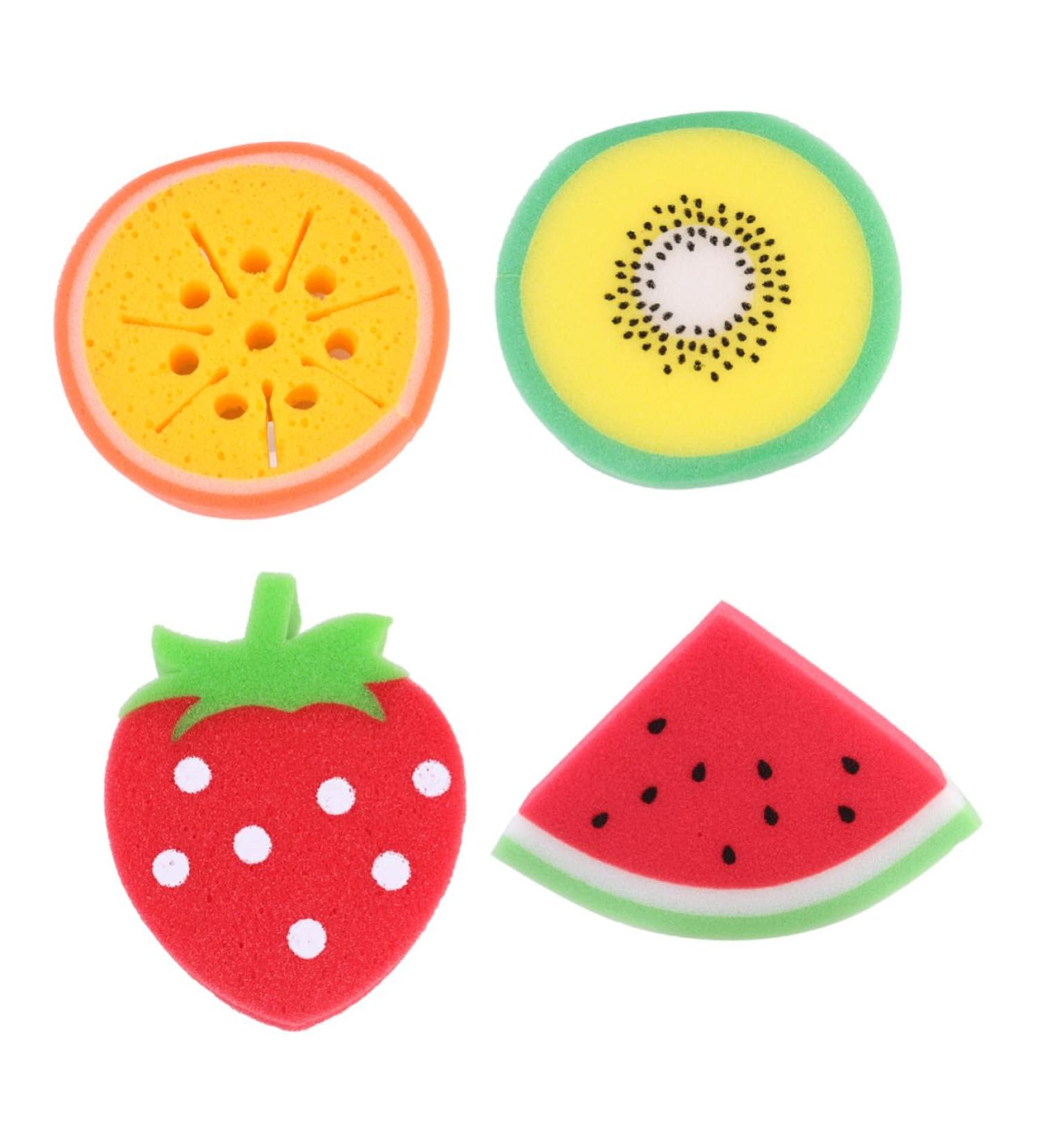 Housoutil 4 Pcs Kids Bath Sponge Set - Natural Loofah & PU Shower Balls for Newborns | Soft Safe & Effective Bathing Essentials - Buy Online on GoSupps.com