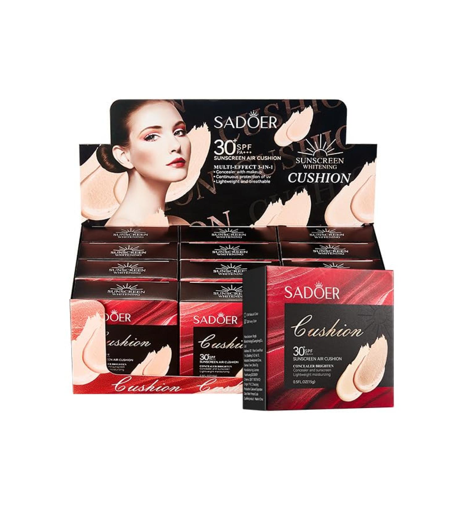 Buy Sunscreen Cushion Foundation - SPF Protection Air Cushion for All Skin Types | Natural Coverage - 3 Pack - Buy Online on GoSupps.com