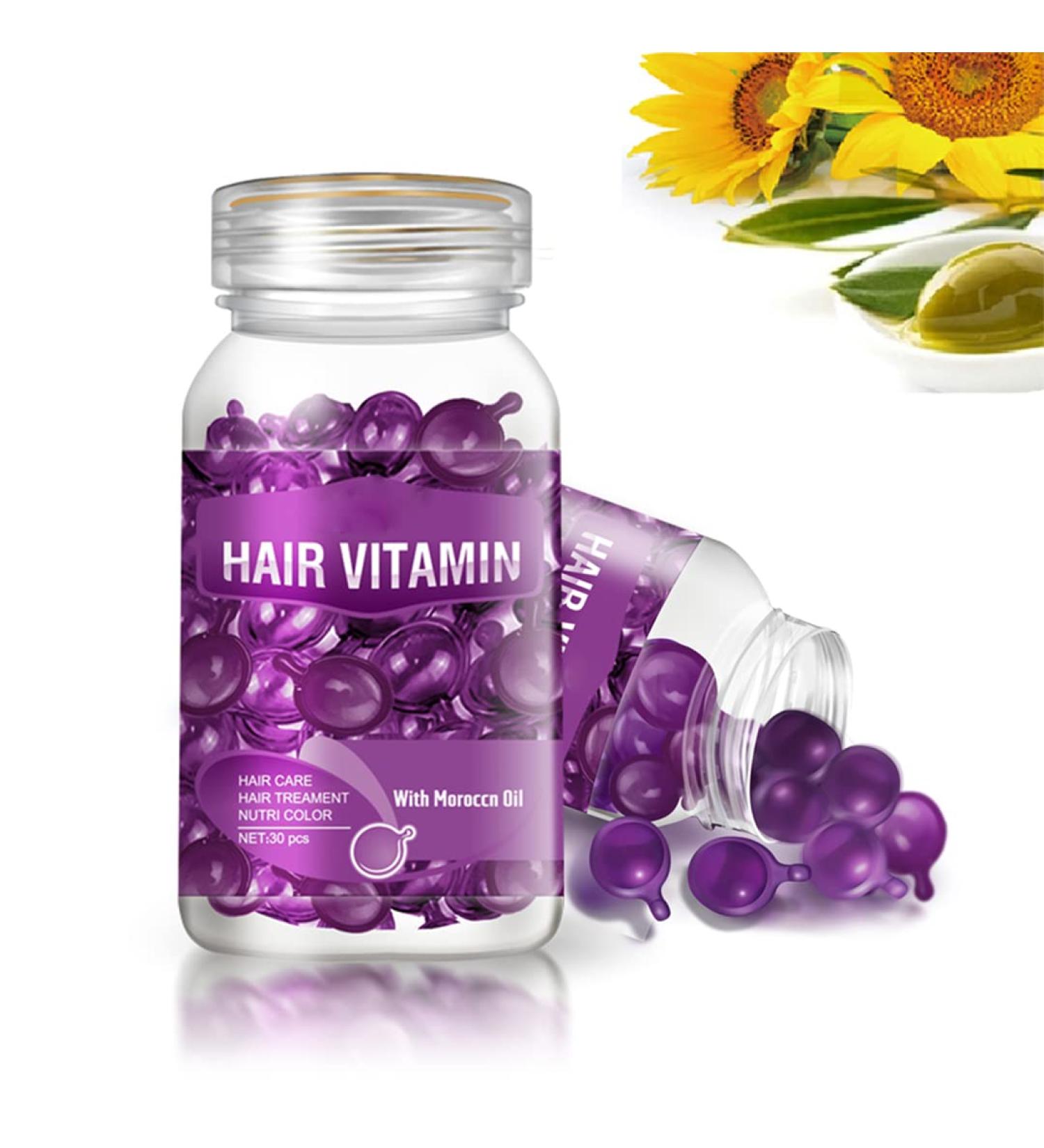 Gowwim Hair Vitamin Serum Capsules - Argan  Macadamia  Avocado Oil Complex for Smooth  Silky Hair Growth - 30 PCS - Buy Online on GoSupps.com