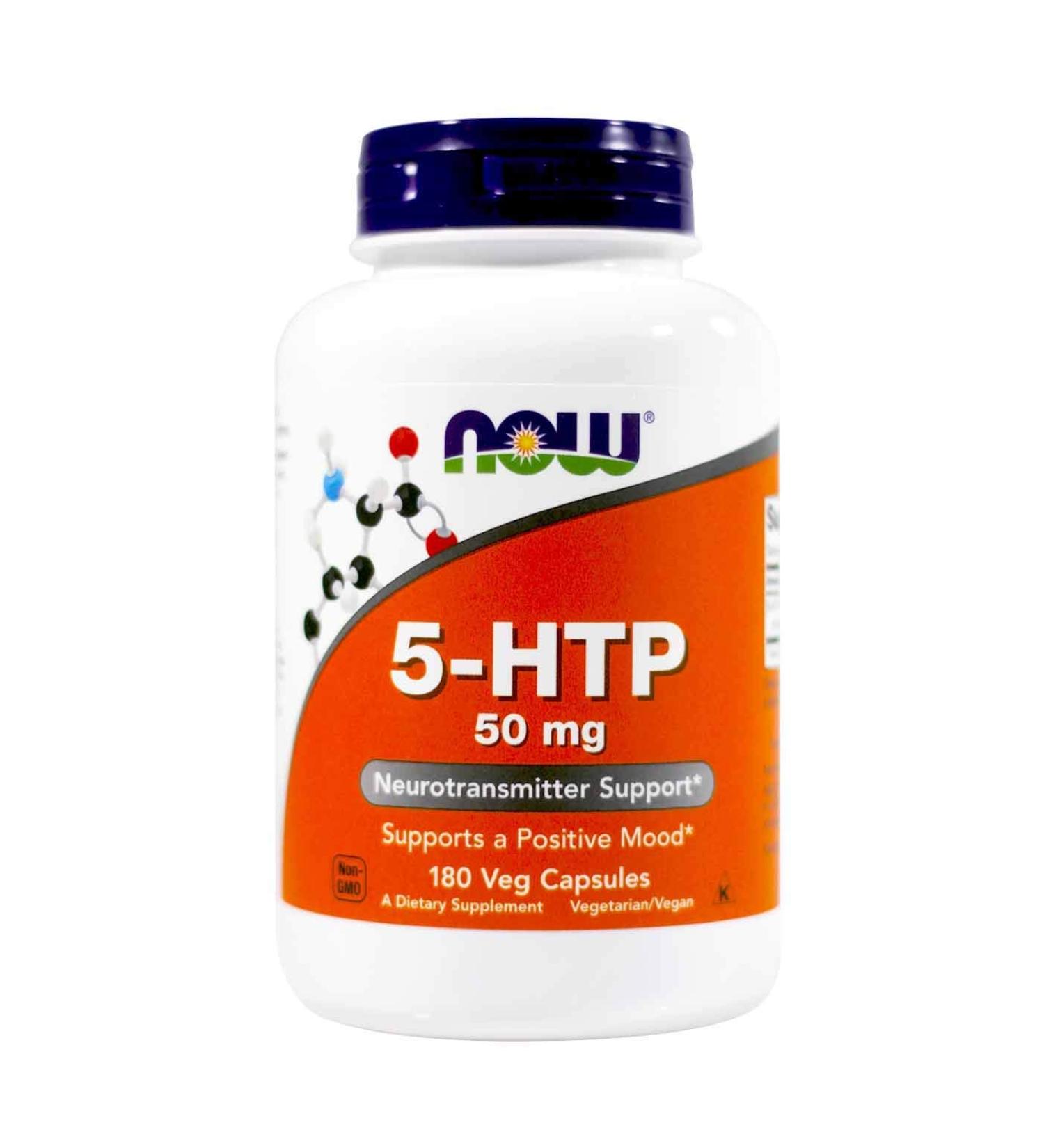 NOW Foods 5-HTP (50 Milligram) - 180 ct (Pack of 2)