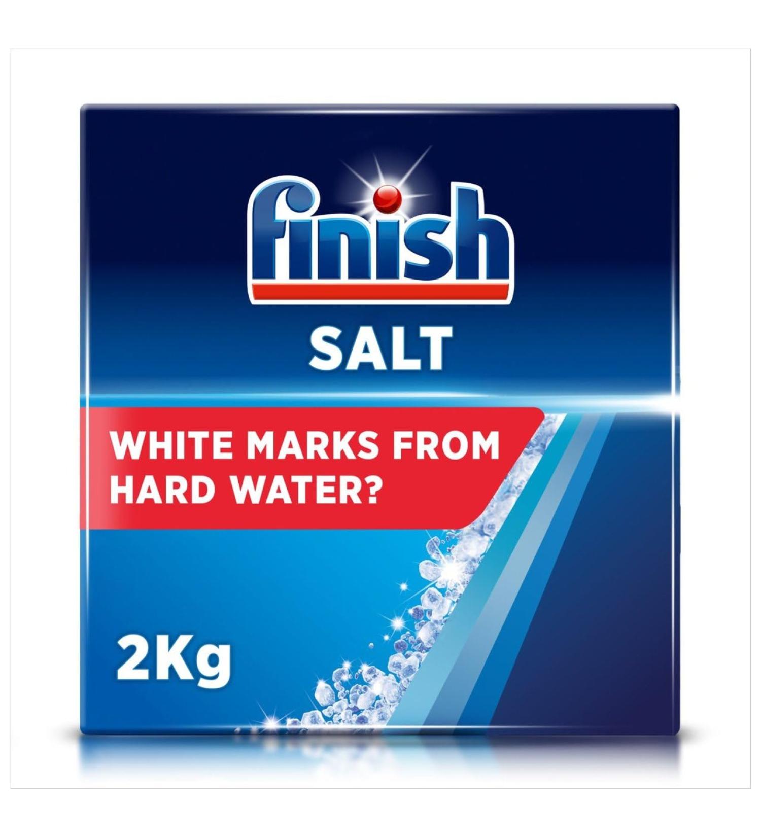 Finish Dishwasher Salt Water Softner Cleaner 2 x 2kg - Buy Online on GoSupps.com