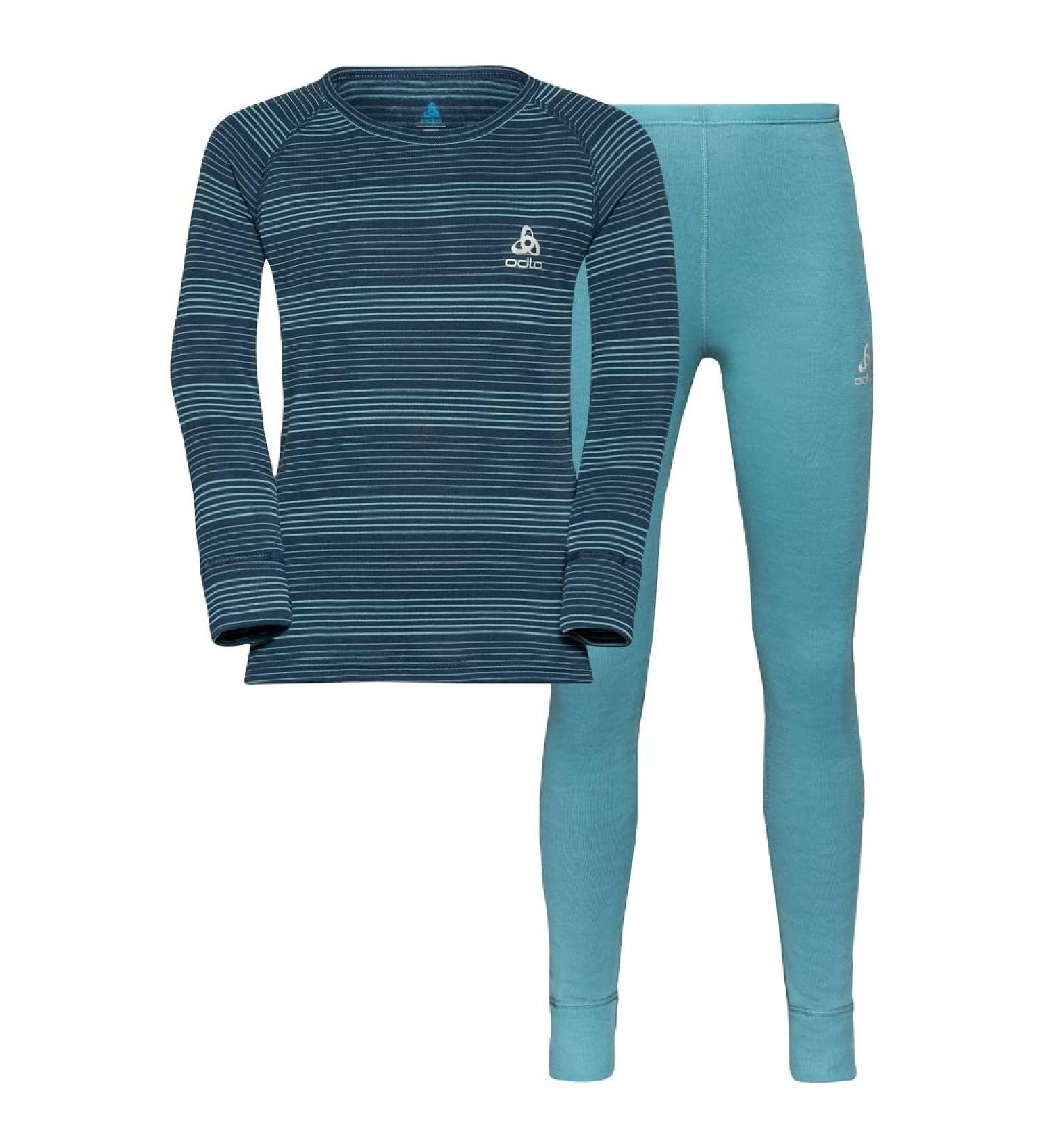 Buy Odlo Unisex Kids Long Active Warm Eco Set 116 - Reef Waters Blue Wing Teal | International Shipping Available - Buy Online on GoSupps.com