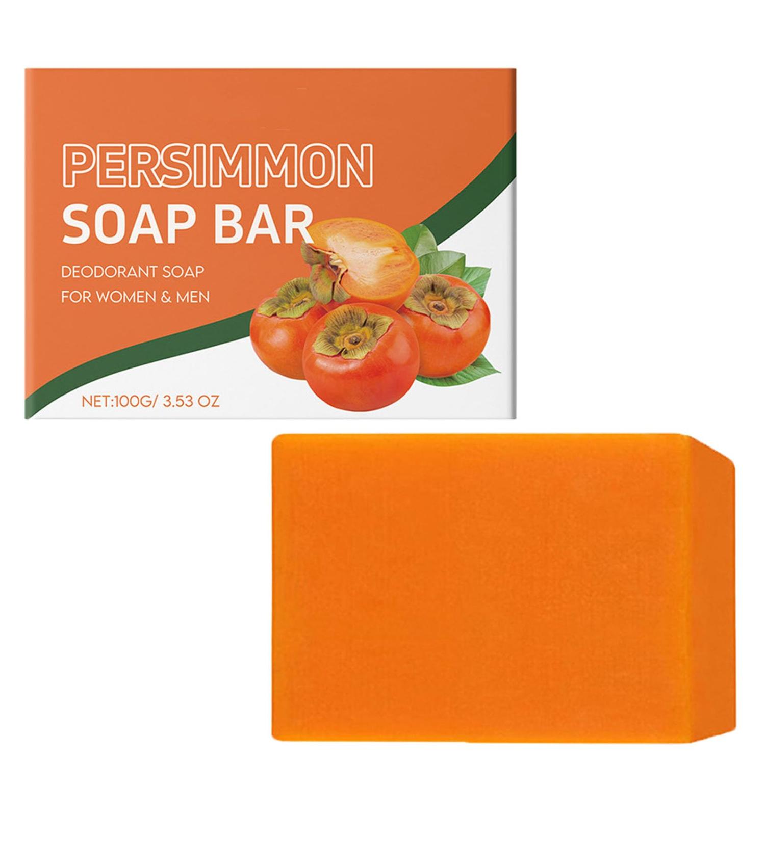 Pain de savon au kaki d odorant naturel pour le corps claircissant parfum frais unifiant le teint nettoyant et hydratant en profondeur nourrissant et anti-odeurs pour femmes et hommes. (1pcs) - Buy Online on GoSupps.com