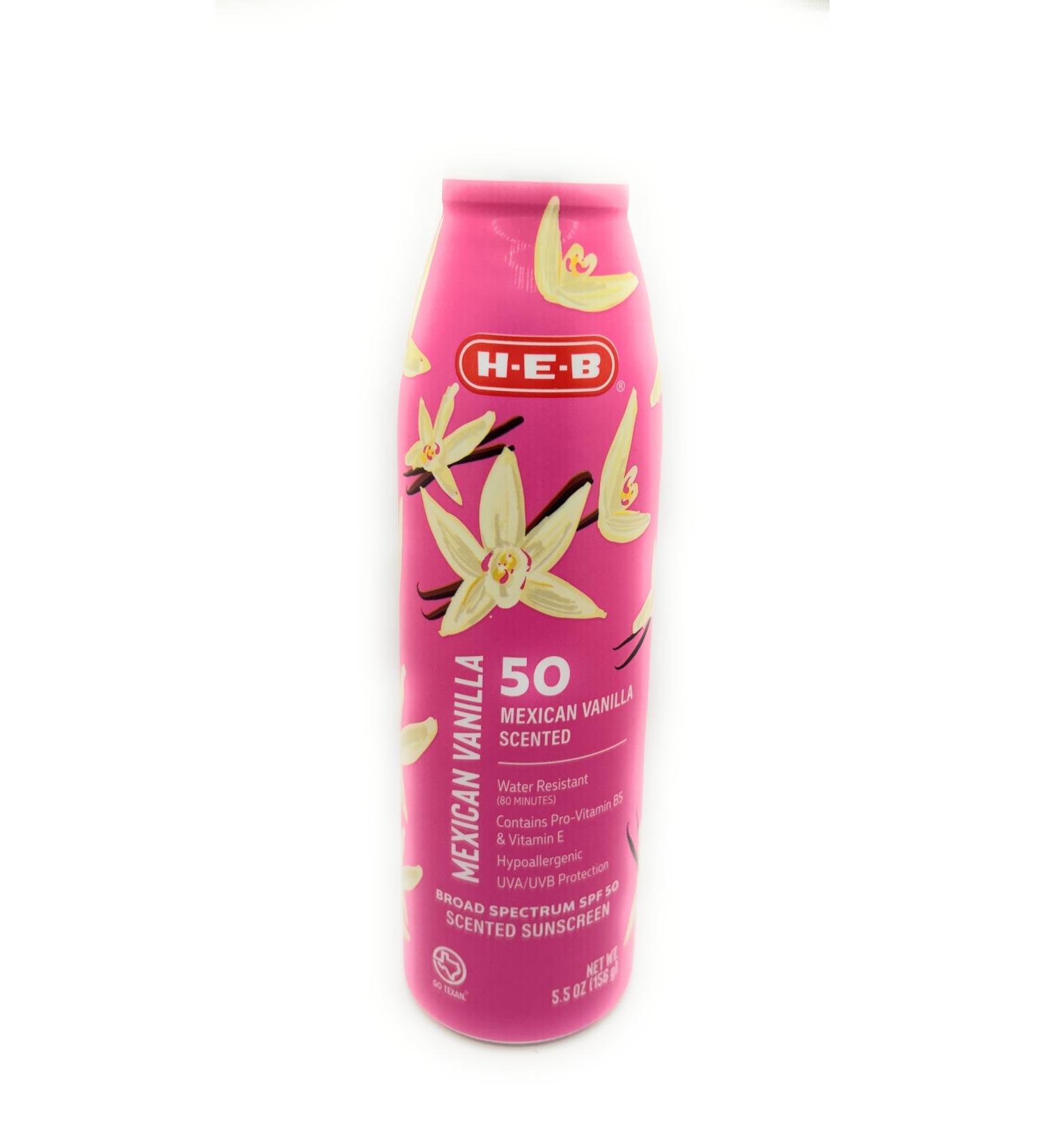 H-E-B Mexican Vanilla Scented Sunscreen Spray - SPF 50-5.5oz - 1 bottle