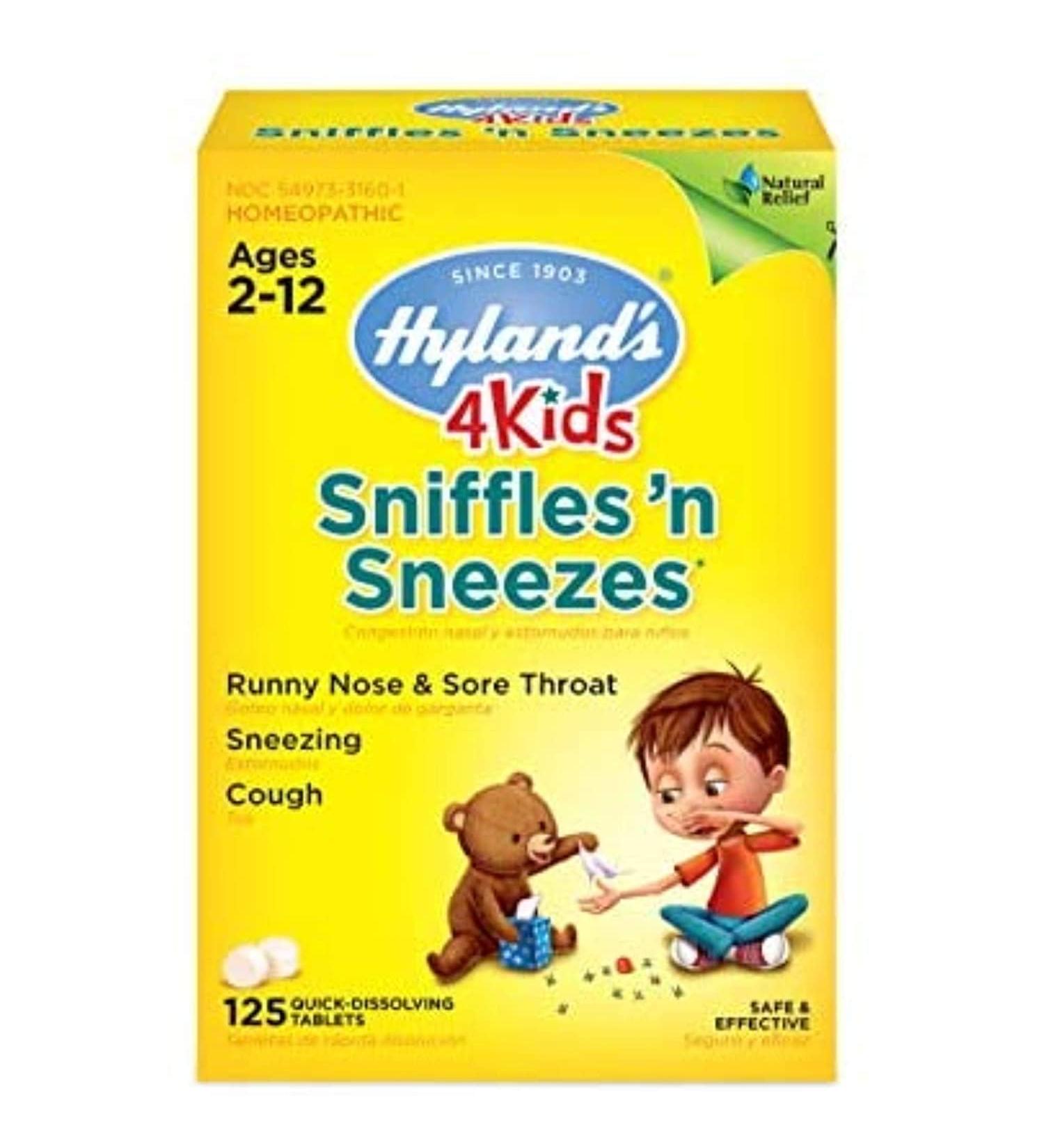 Hyland's Homeopathic Sniffles 'N Sneezes for Kids - 125 Tablets | Relief for Cough & Cold - Buy Online on GoSupps.com