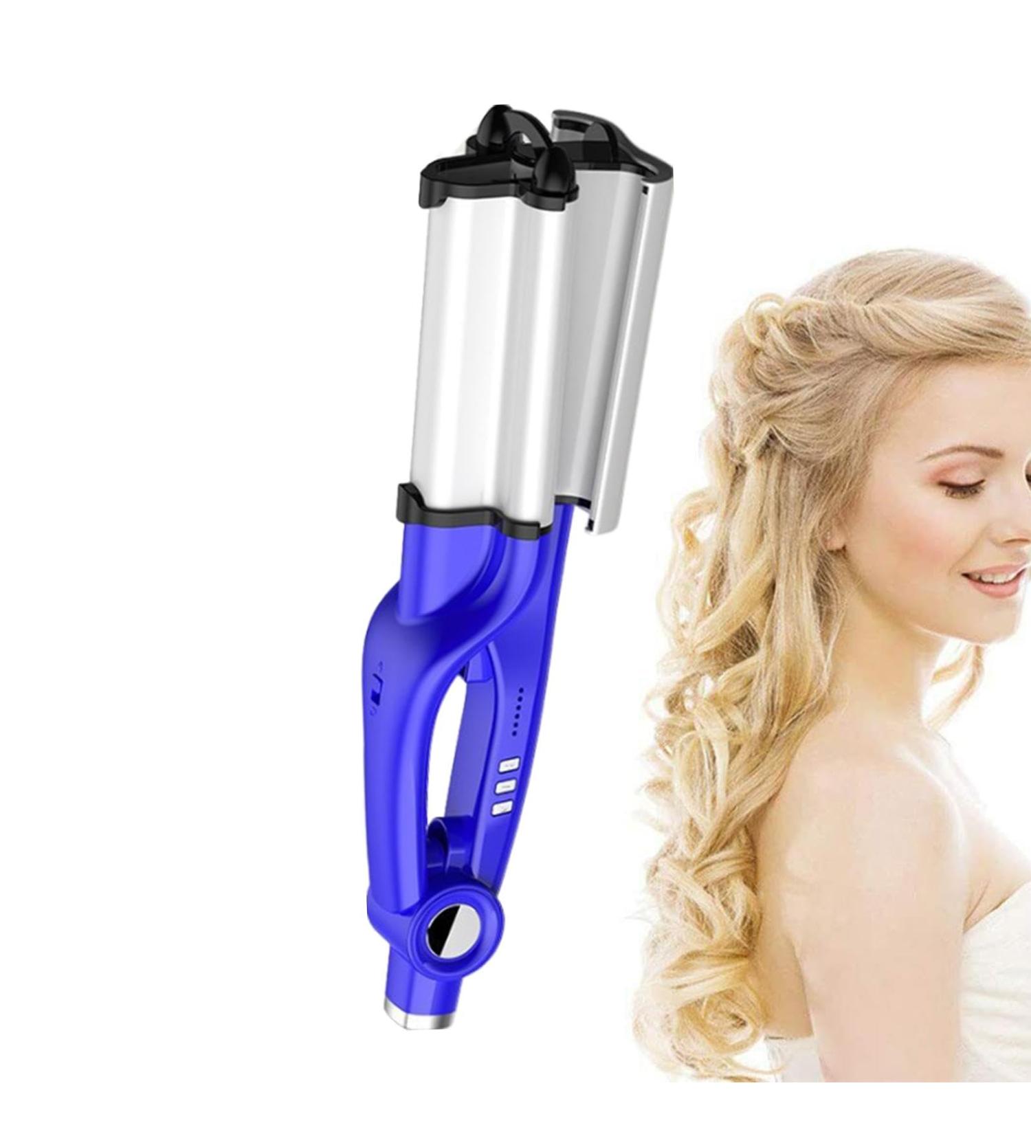 Wave Hair Iron Waver Curling Iron Temperature Adjustable Wavy Hair Curler Hair Crimper For Women For All Hair Types Blue European Regulations - Buy Online on GoSupps.com