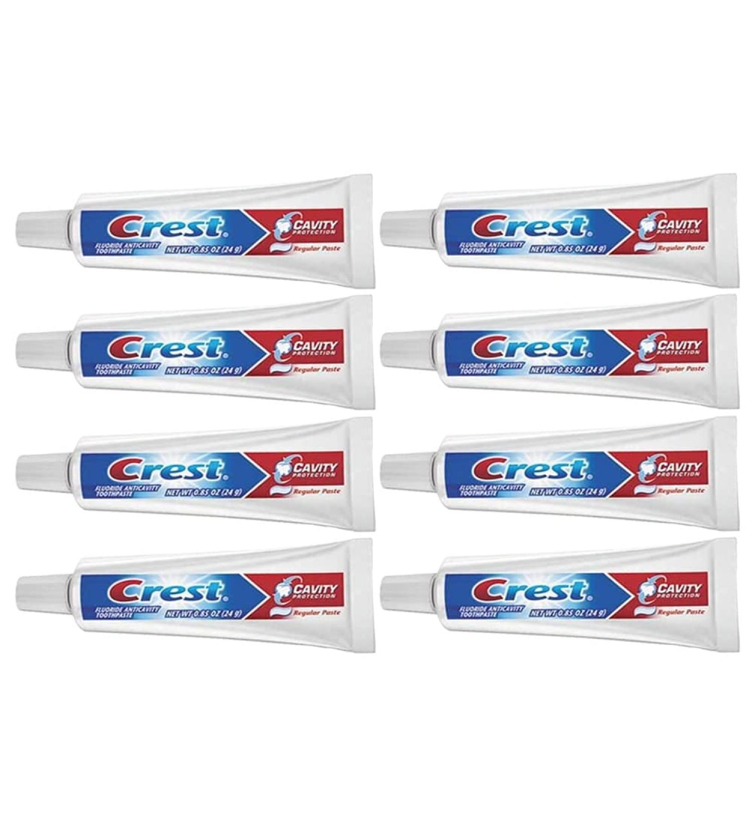 Crest Cavity Protection Regular Toothpaste Travel Size .85 oz. (24g) - Pack of 8