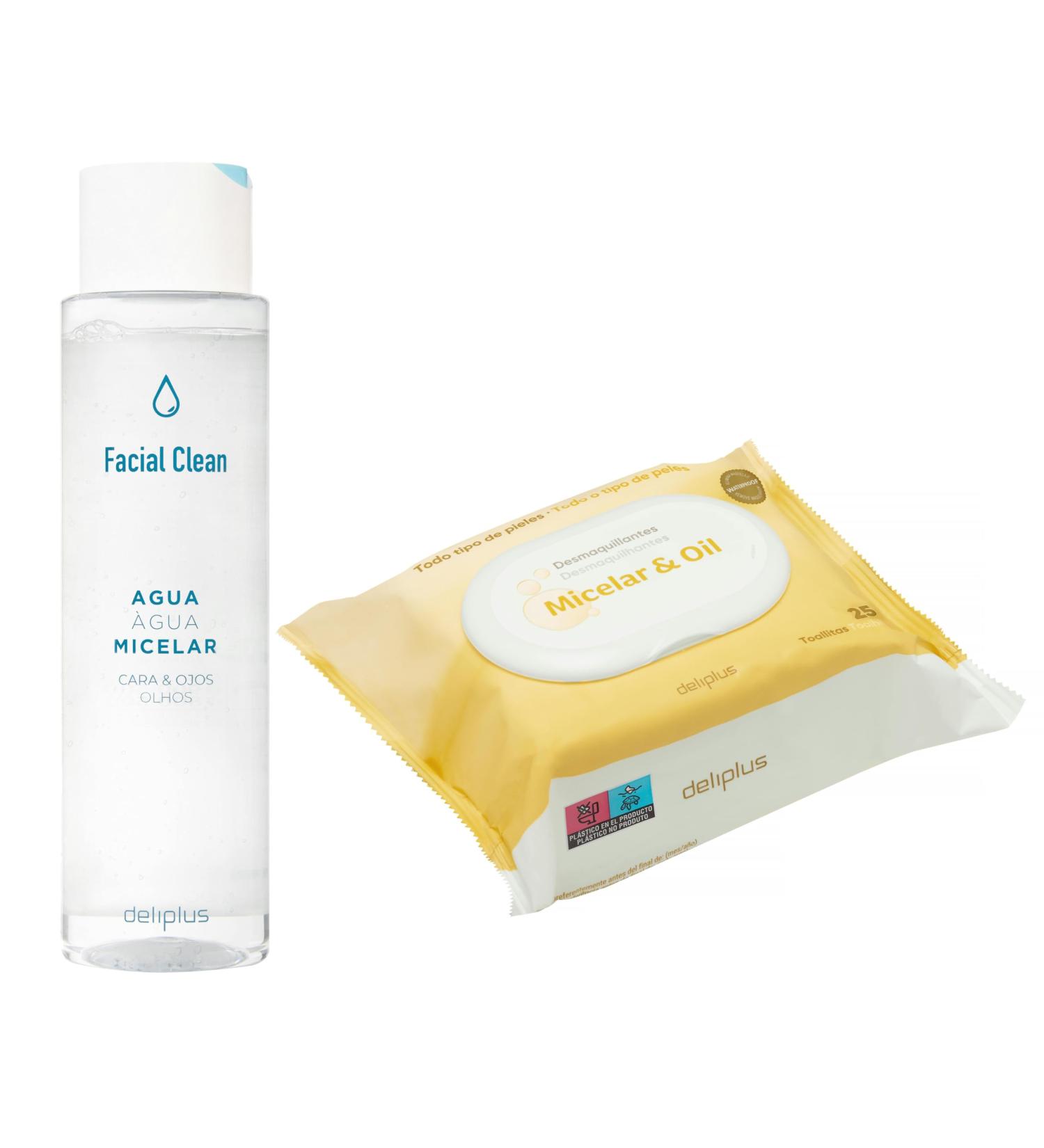  Pack d maquillant visage et yeux micellaires 1 flacon de 400 ml d'eau micellaire visage et yeux visage Clean + 25 unit s de lingettes d maquillantes micellaires et huile | Convient tous les types - Buy Online on GoSupps.com