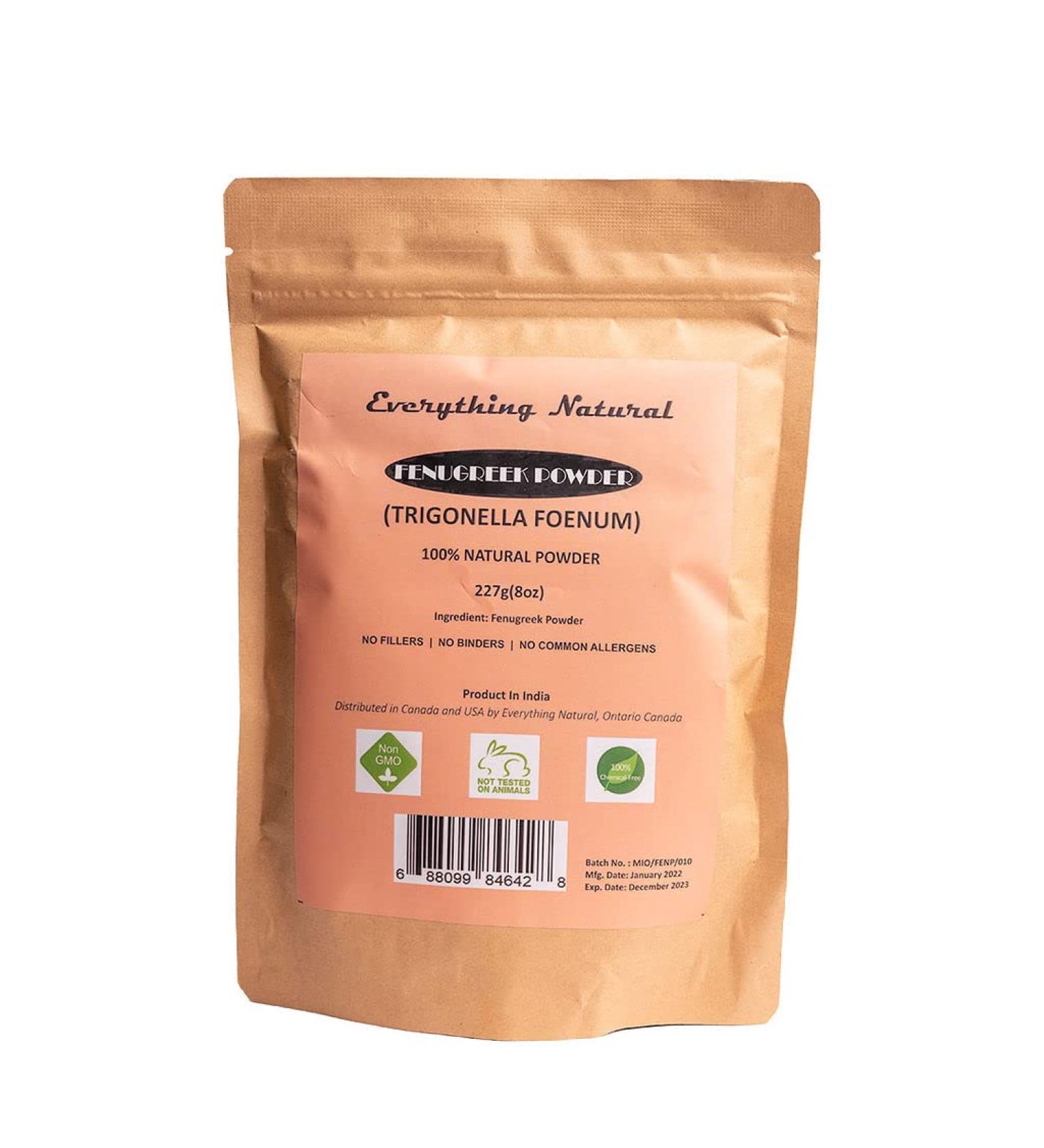 Fenugreek Powder Organic TRIGONELLA FOENUM -100% NATURAL ORGANICALLY GROWN (227g / (1/2 lb) / 8 ounces) - Resealable Zip Lock Pouch - Buy Online on GoSupps.com