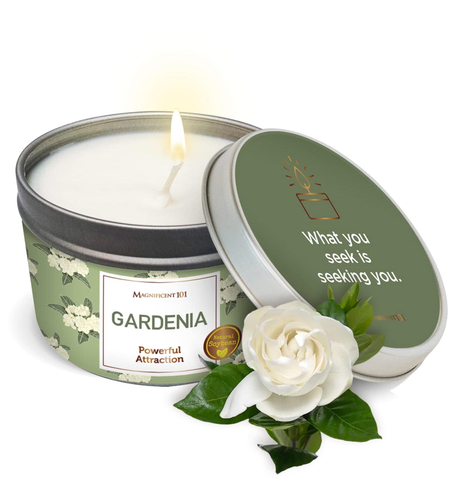 Buy 101 Long Lasting Gardenia Scented Candle | All Natural Organic 6 Oz | Manifestation & Purification | 35 Hour Burn | International Shipping Available - Buy Online on GoSupps.com