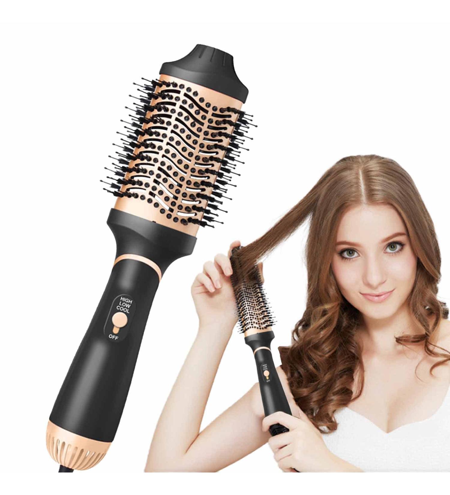 Roewol Nil Hair Dryer Brush | 4-in-1 Compact Styling Tool in Gold - Perfect for International Shipping - Buy Online on GoSupps.com