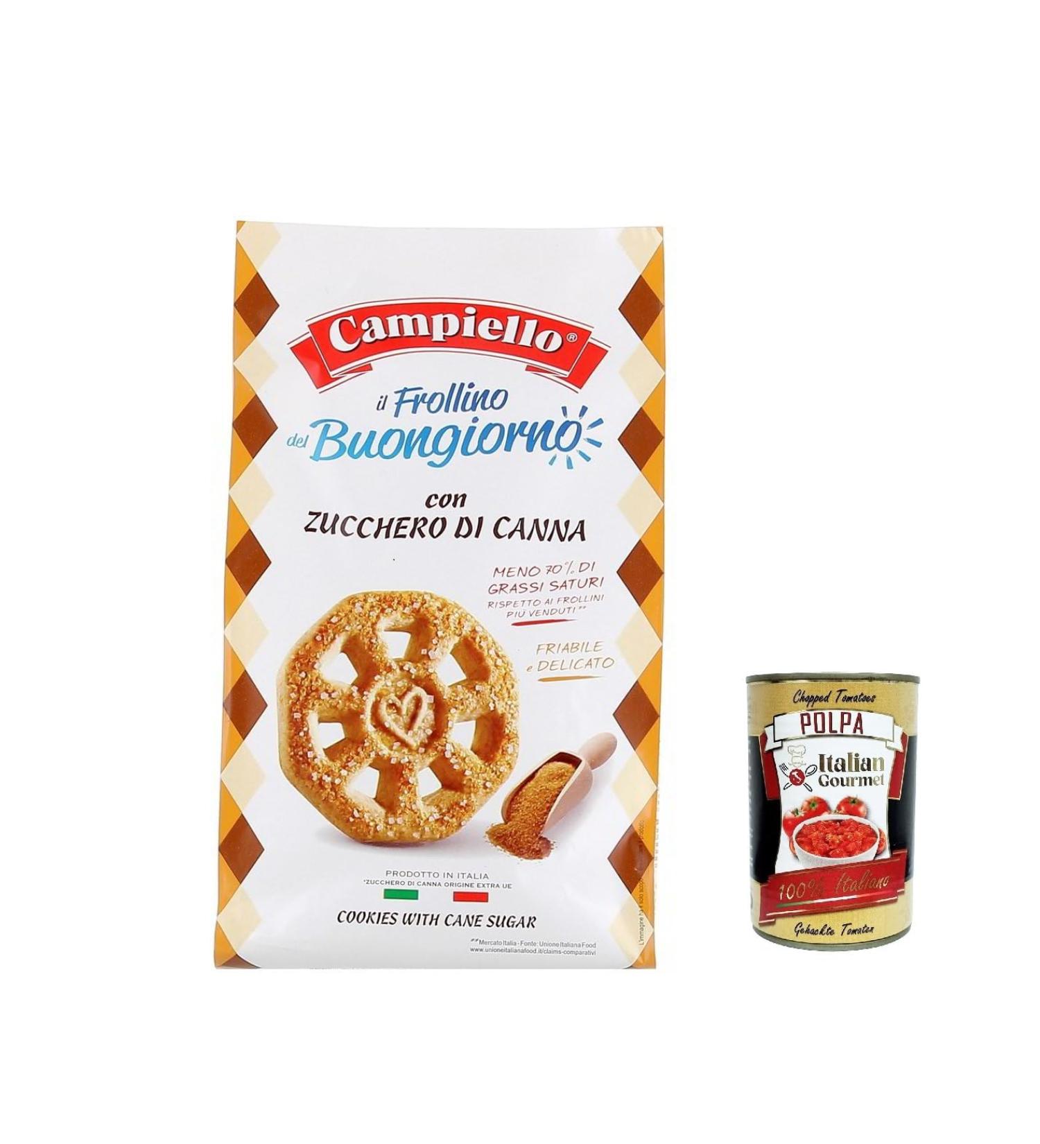  Italian Gourmet E.R. Campeillo Good Morning Biscuit with Cane Sugar biscuits la cassonade biscuits 350 g + Italian gourmet pulp 400 g - Buy Online on GoSupps.com