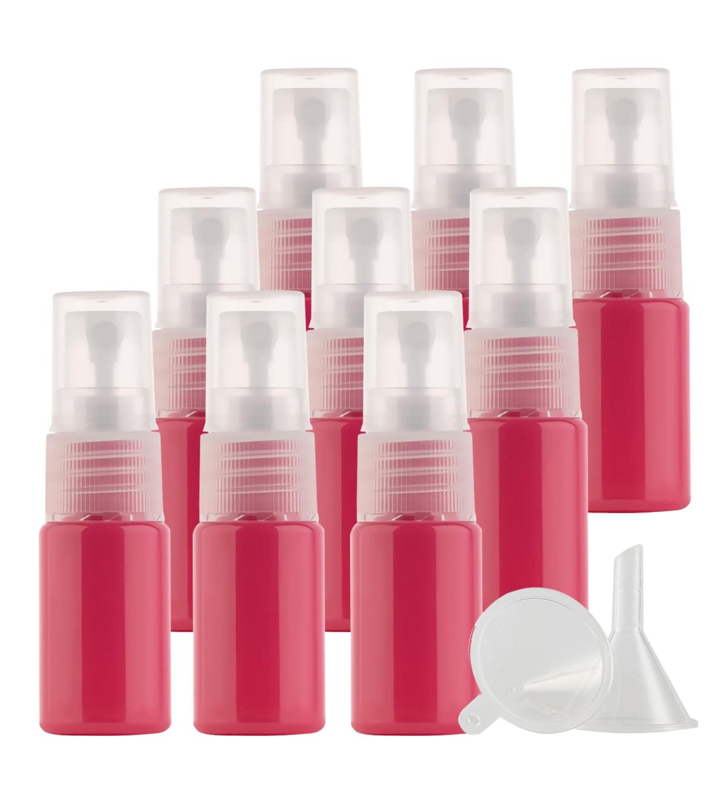 TIANZD 12 Pieces 10ml 0.3 oz Lightproof Red Spray Bottles Plastic Fine Mist Spray Bottles Refillable Bottle for Cosmetic Perfume Cleaning Travel with 1x Funnels Red 10ml - Buy Online on GoSupps.com