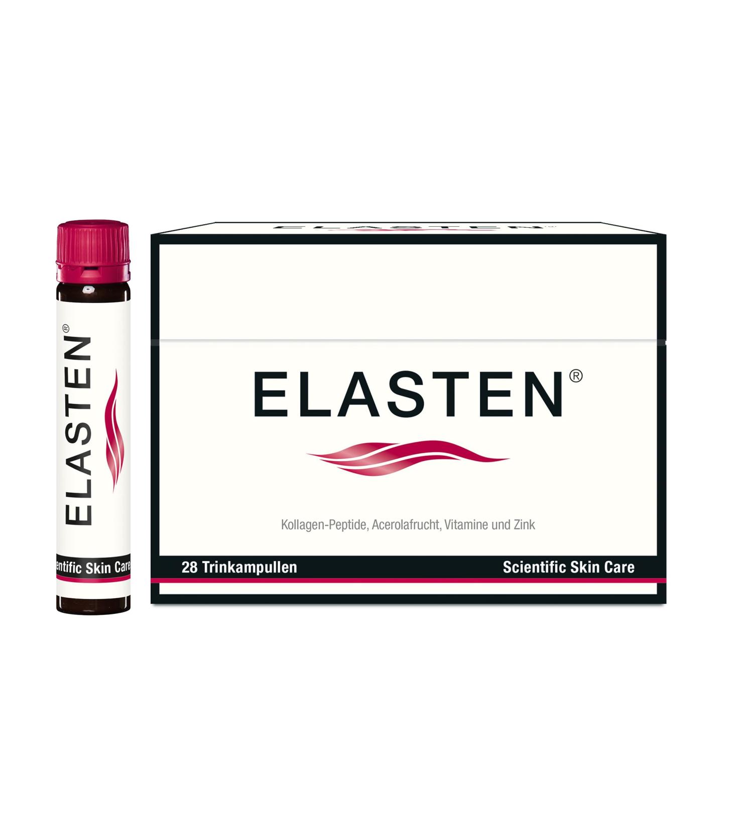 Elasten Collagen Drink - Original Study-Tested Formula for Youthful Skin | 28 Anti-Wrinkle Ampoules - No. 1 Pharmacy Choice - Buy Online on GoSupps.com