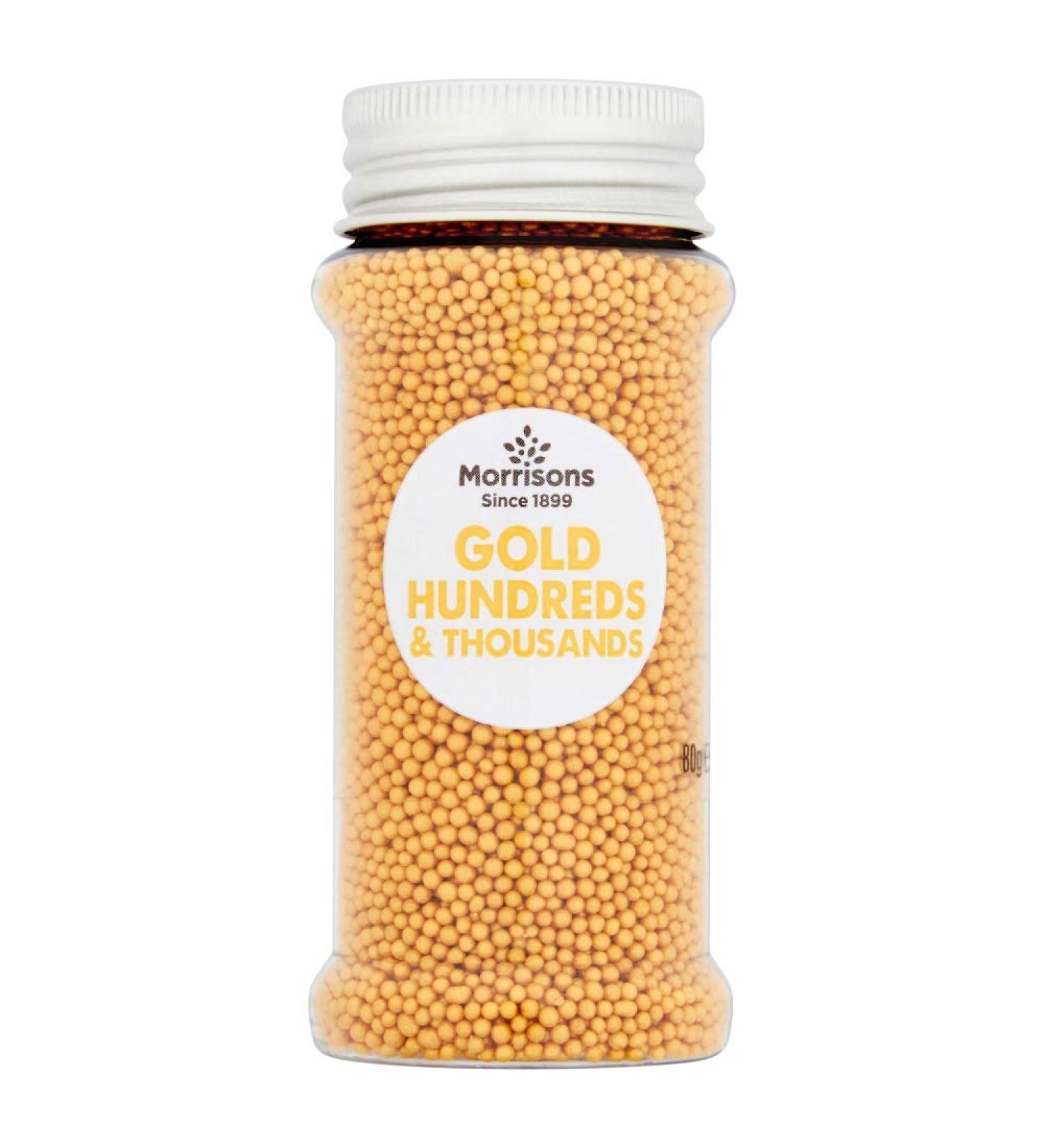 Morrisons Gold Hundreds & Thousands Sprinkles 80 g x 6