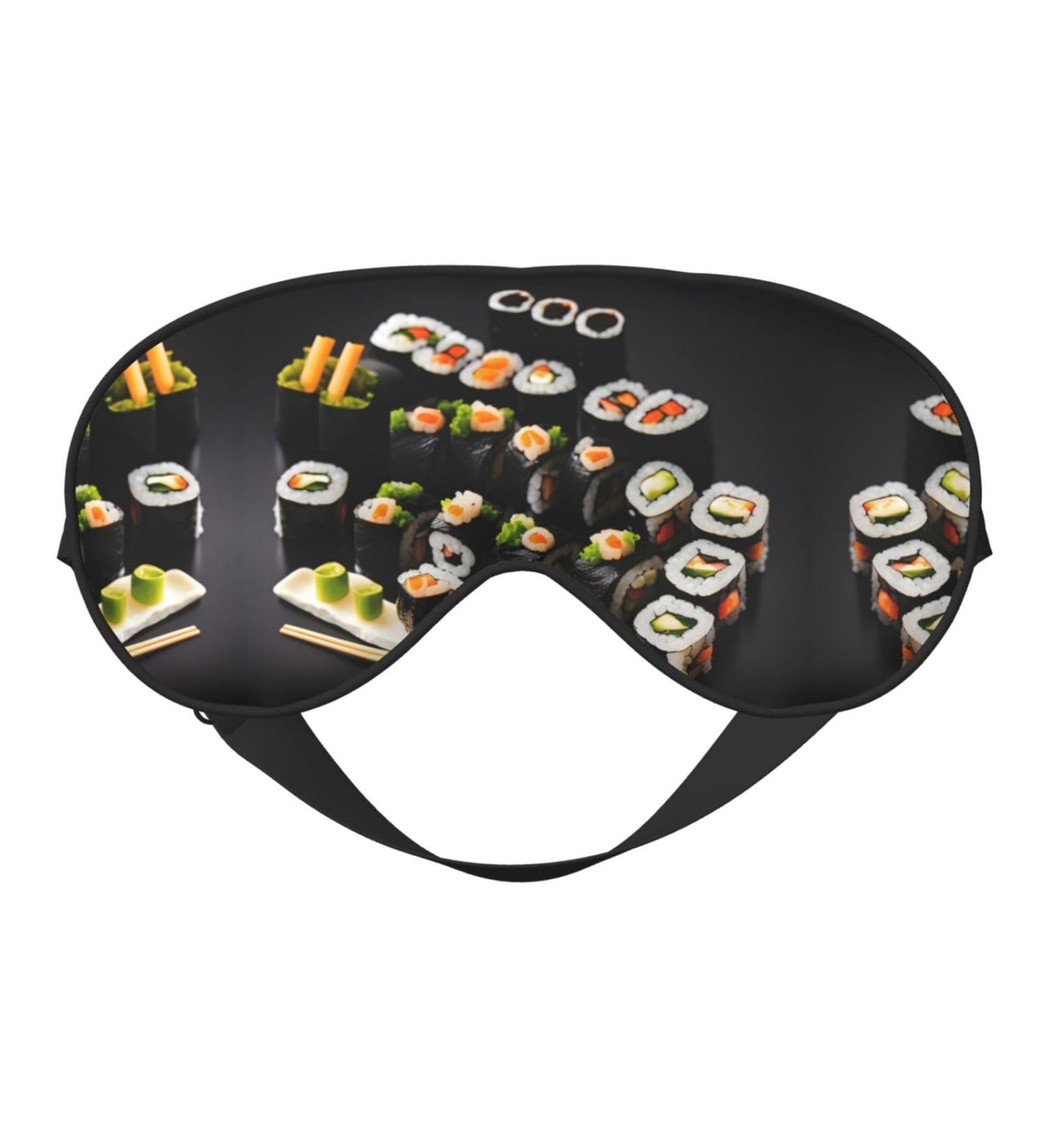 Japanese Sushi Black Mask for Deep Sleep | Adjustable & Breathable Sleep Mask for Travel Meditation & Relaxation - Buy Online on GoSupps.com