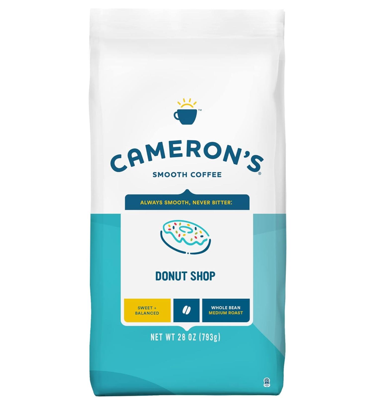 Cameron's Coffee Roasted Whole Bean Coffee Donut Shop - 28 Oz - Buy Online on GoSupps.com