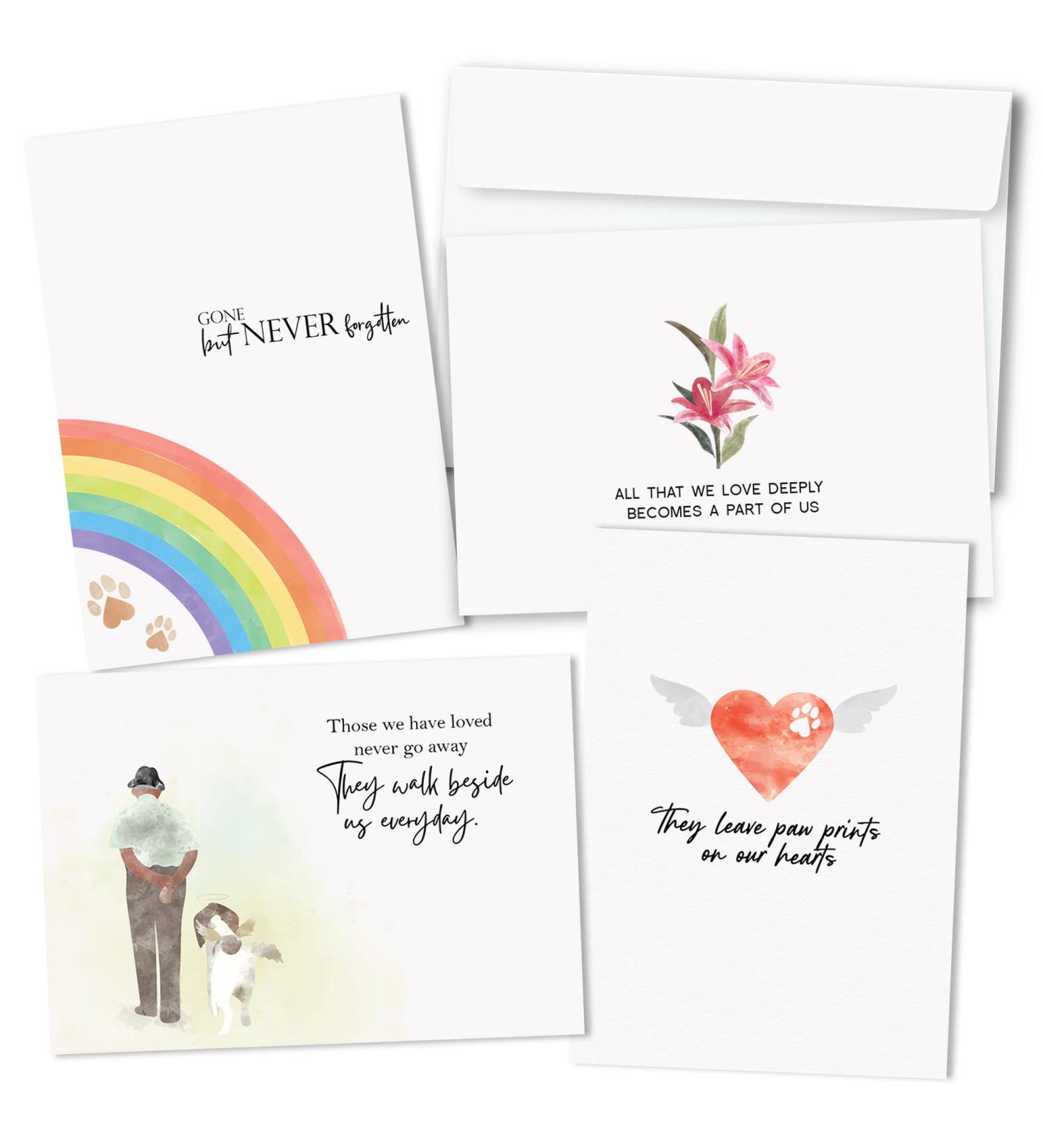 Hat Acrobat Pet Sympathy Card - Set of 24 Cats  Beloved Pets and Dog Sympathy Card with a Short Message and Spare to Send out Your Personal Condolences - Loss of Pet Sympathy Card Set with Envelopes - Buy Online on GoSupps.com