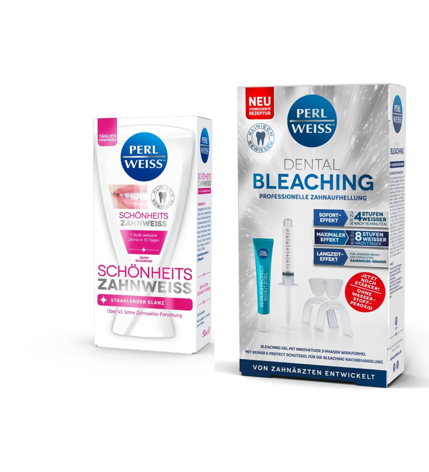 Perl White Whitening Set | Instant Dental Bleaching (2x10ml) + Perlweiss Tooth White (50ml) | Achieve Radiant White Teeth - Buy Online on GoSupps.com