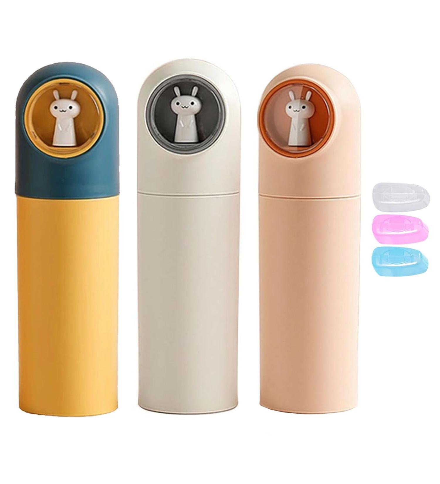 Multi-Colored Children s Toothbrush Set - 3 Travel Toothbrushes Cup & Case for Home School & Camping - Portable & Fun for Young Girls - Buy Online on GoSupps.com