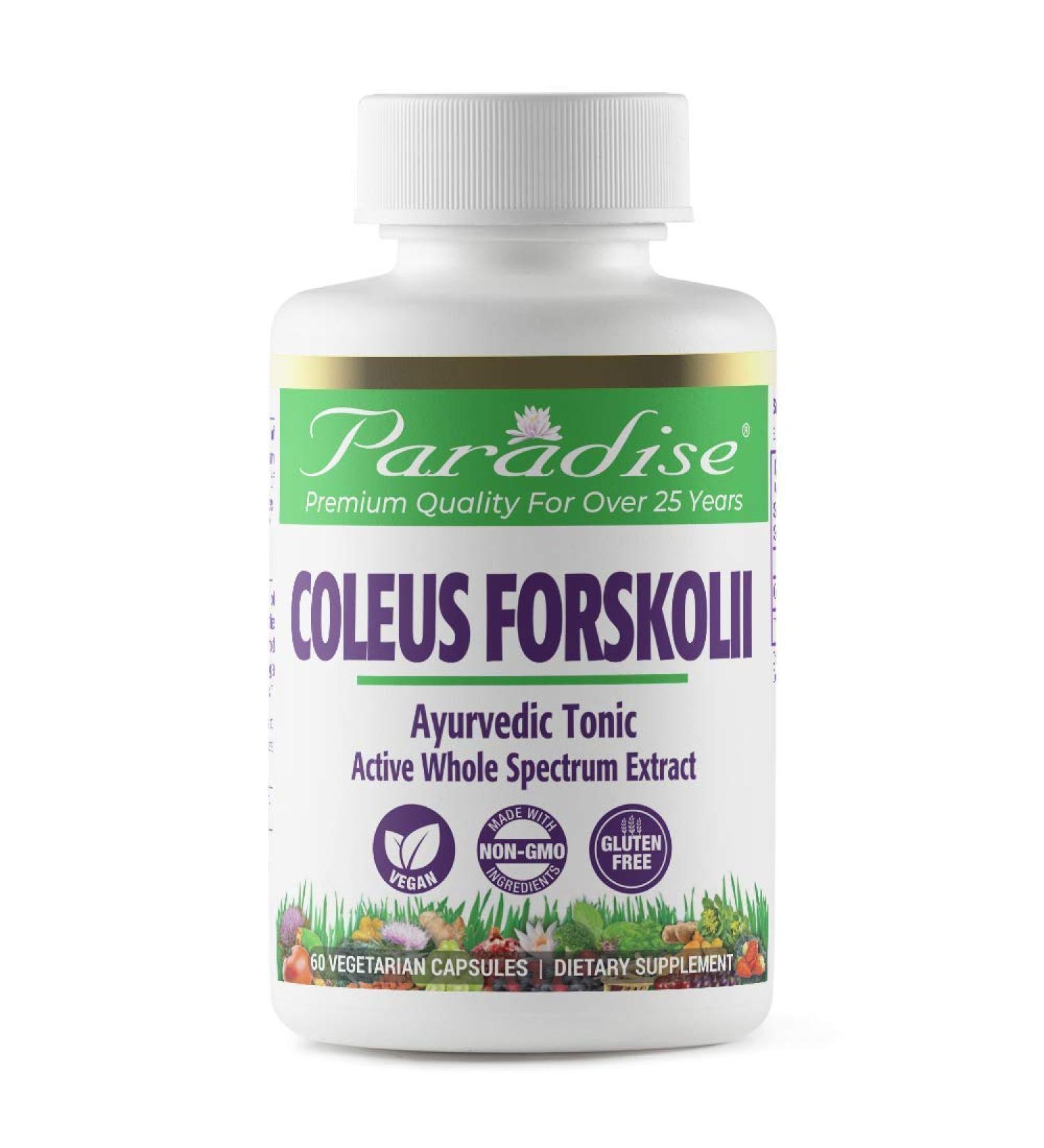 Buy Paradise Herbs Coleus Forskolin - 60 Vegetarian Capsules for Weight Loss & Wellness - Buy Online on GoSupps.com