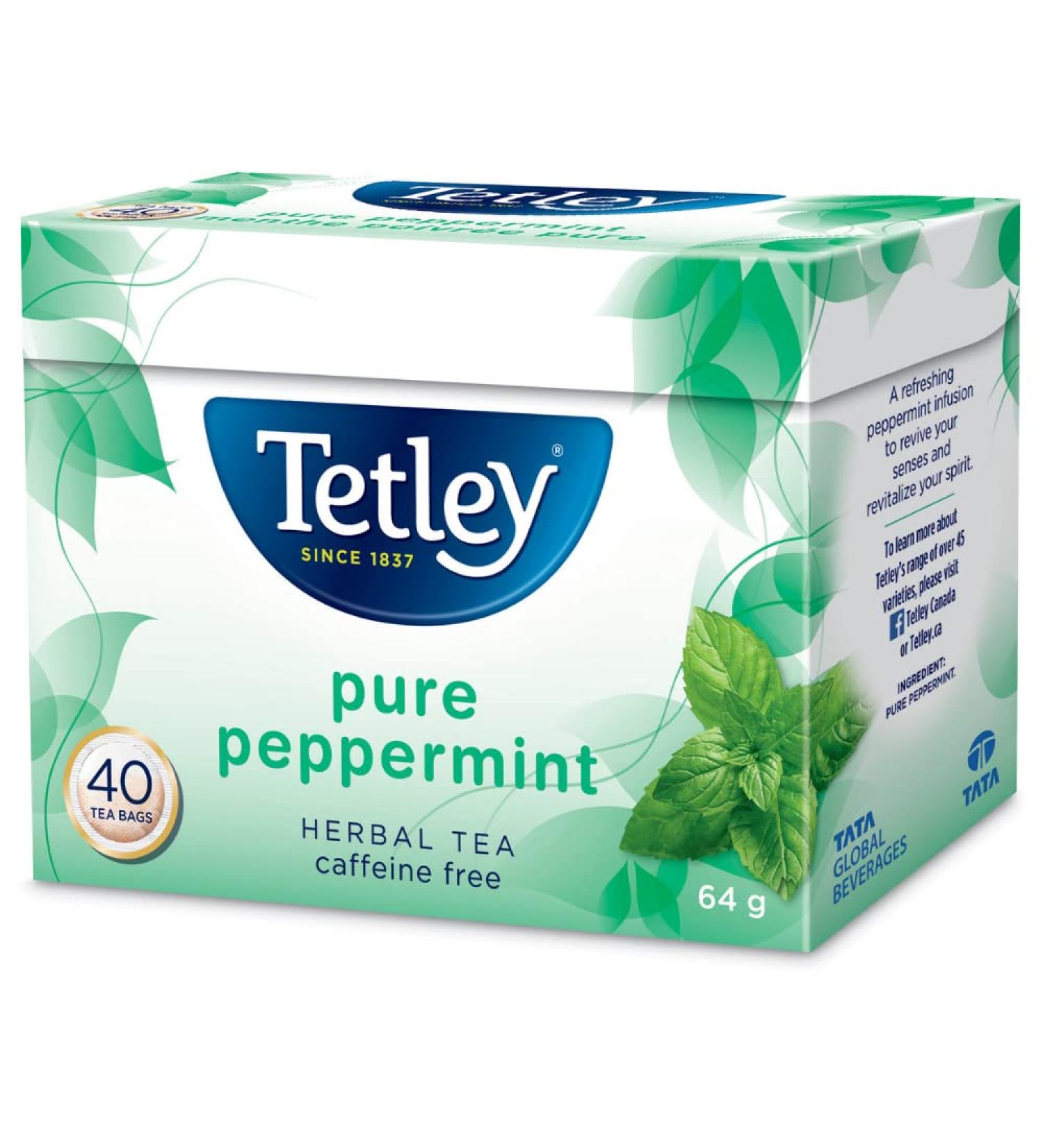 Tetley Pure Peppermint 40s Herbal Tea 64 grams - Buy Online on GoSupps.com