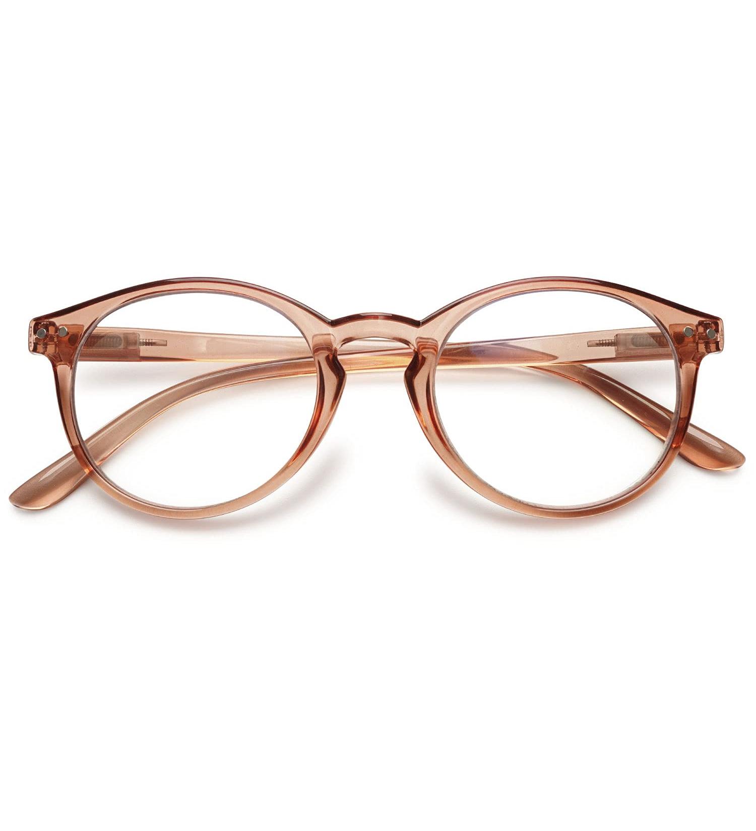 KOOSUFA Fashion Anti Blue Light Reading Glasses for Men & Women | Spring Hinge | Multiple Magnifications 1.0 - 4.0 | Anti-Fatigue Visual Aid | Dark Brown Transparent - Buy Online on GoSupps.com