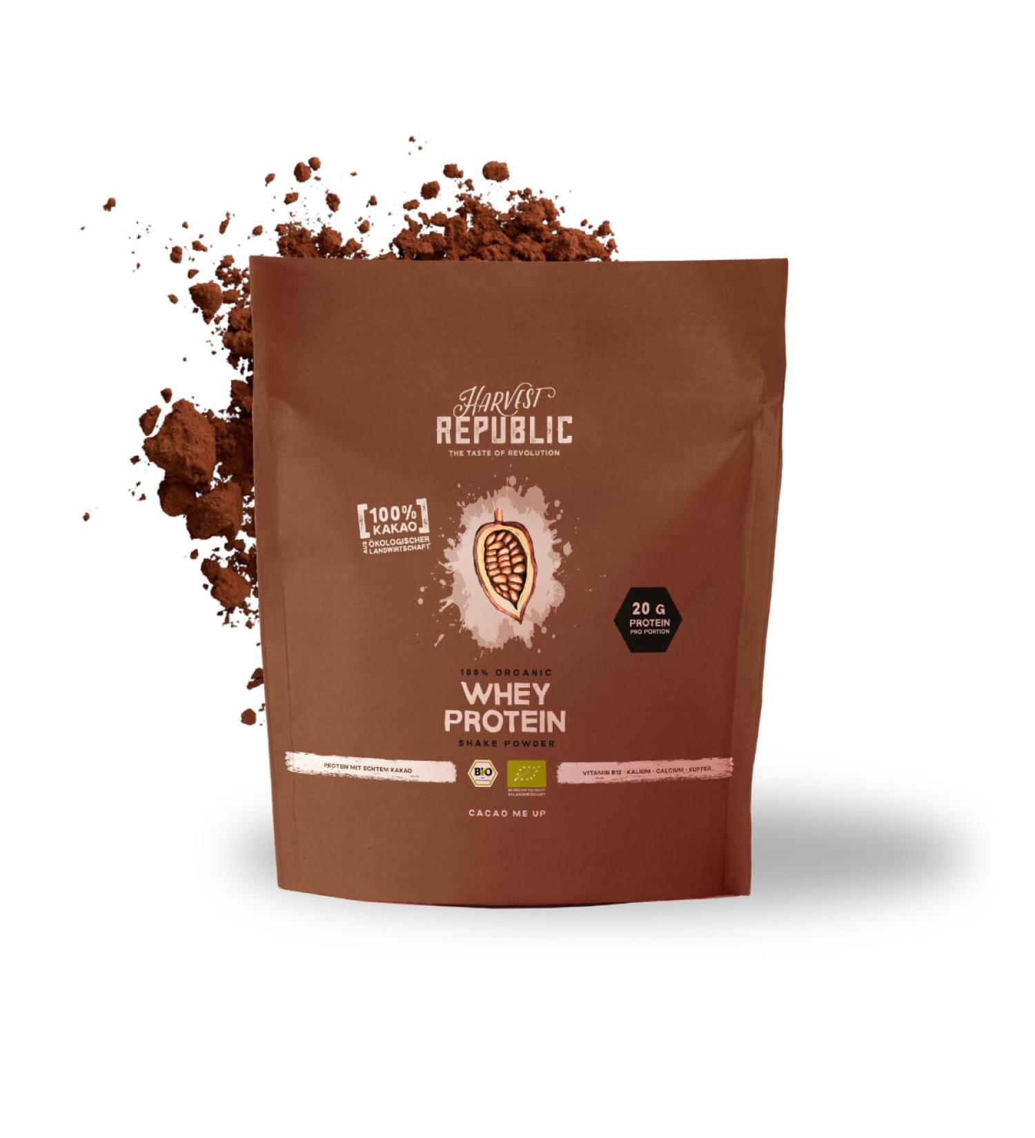  Harvest Republic HARVEST REPUBLIC Organic Whey Protein Powder with Chocolate Flavor 750g | Whey Protein | Whey Protein for Muscle Development | Up to 20g of Protein per Serving | - Buy Online on GoSupps.com