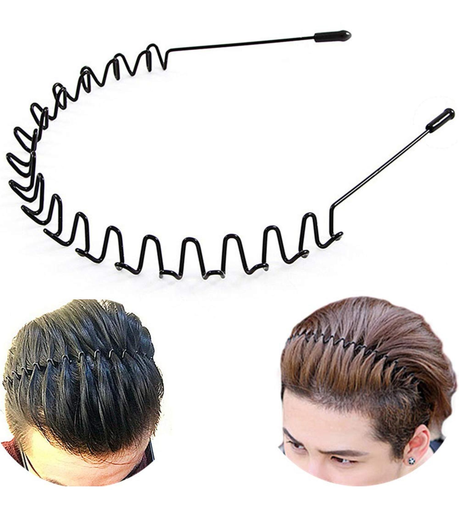 Premium Unisex Hair Bands for Men & Women | Slip-Resistant Elastic Hoops | Corrugated Black Sports Accessories - Buy Online on GoSupps.com