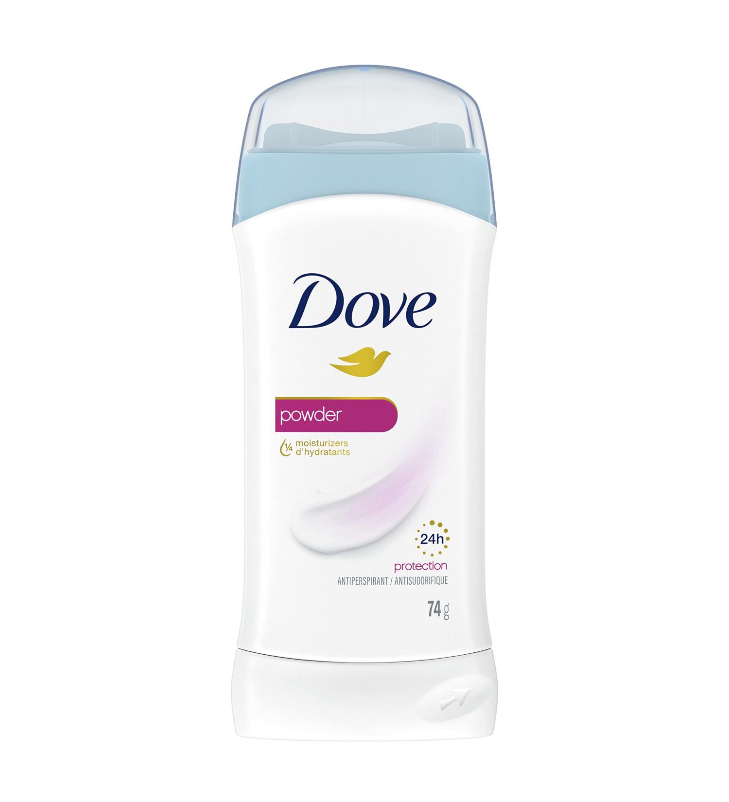 Dove Antiperspirant Stick Powder for 24h protection with 1/4 moisturizers certified Cruelty-Free by PETA 74g - Buy Online on GoSupps.com