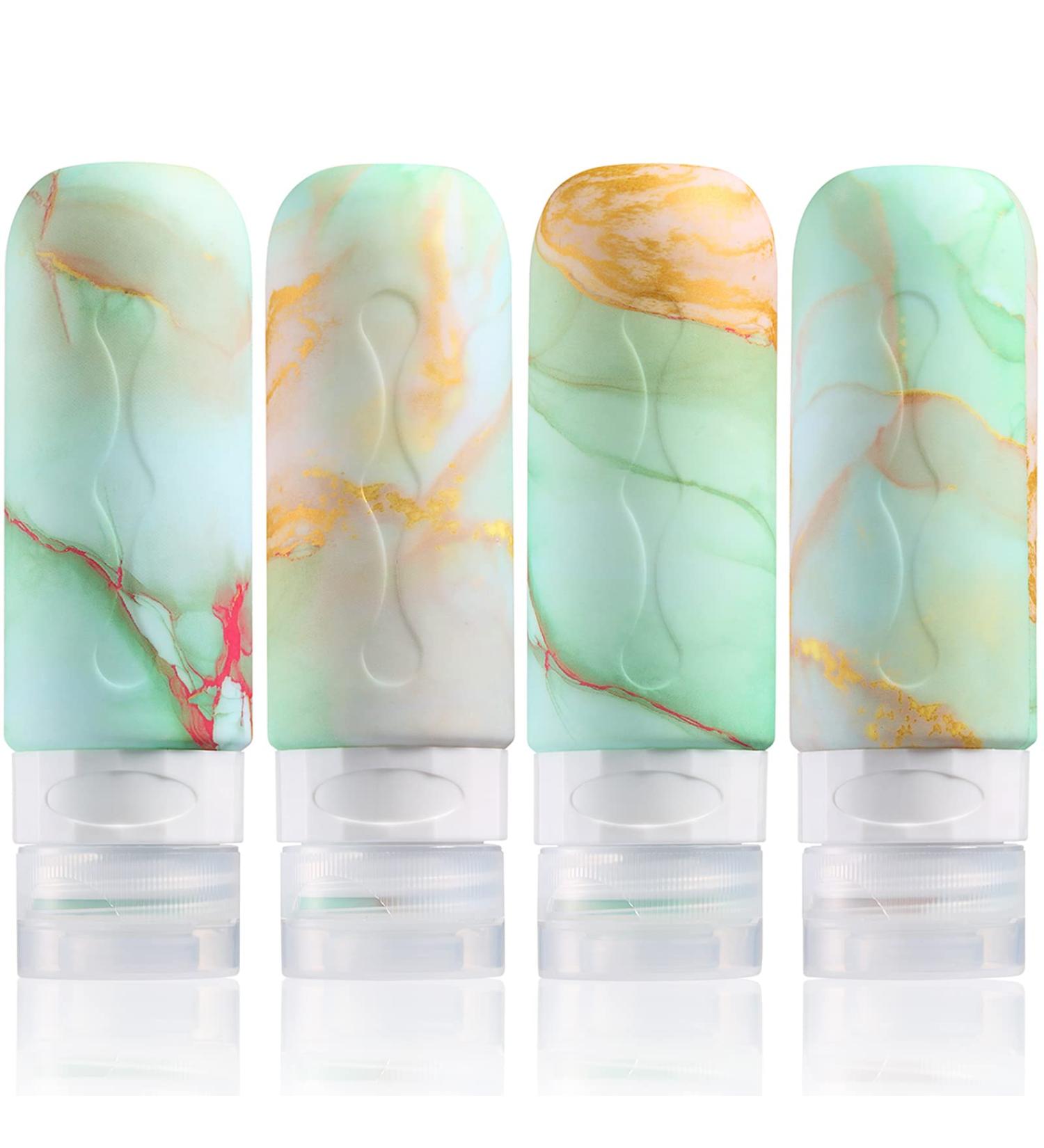 Gemice TSA-Approved Travel Bottles for Toiletries - 85ml BPA-Free Leak-Proof Refillable Containers for Shampoo & Lotion - 4 Pack Mint - Buy Online on GoSupps.com