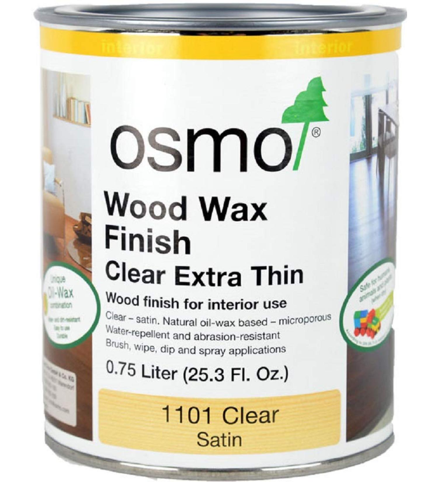 Osmo Wood Wax Finish Extra Thin - 1101 Clear - .75 Liter