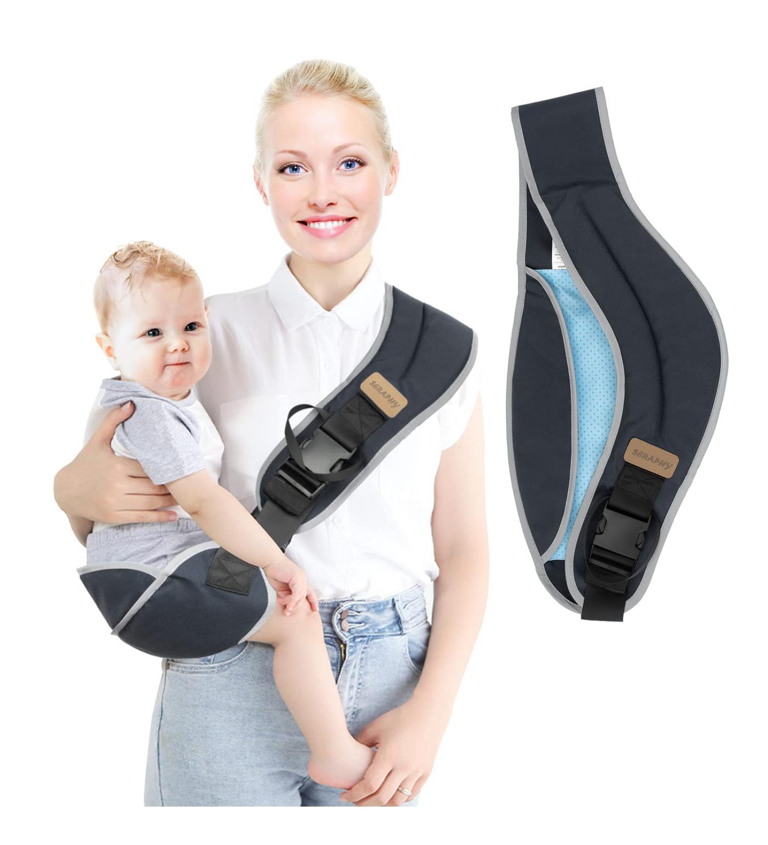 Seraphy Side Baby Carrier - Multifunctional Cloth Baby Carrier for Newborns (9-30kg) - Lightweight & Supportive from Birth - Black - Buy Online on GoSupps.com