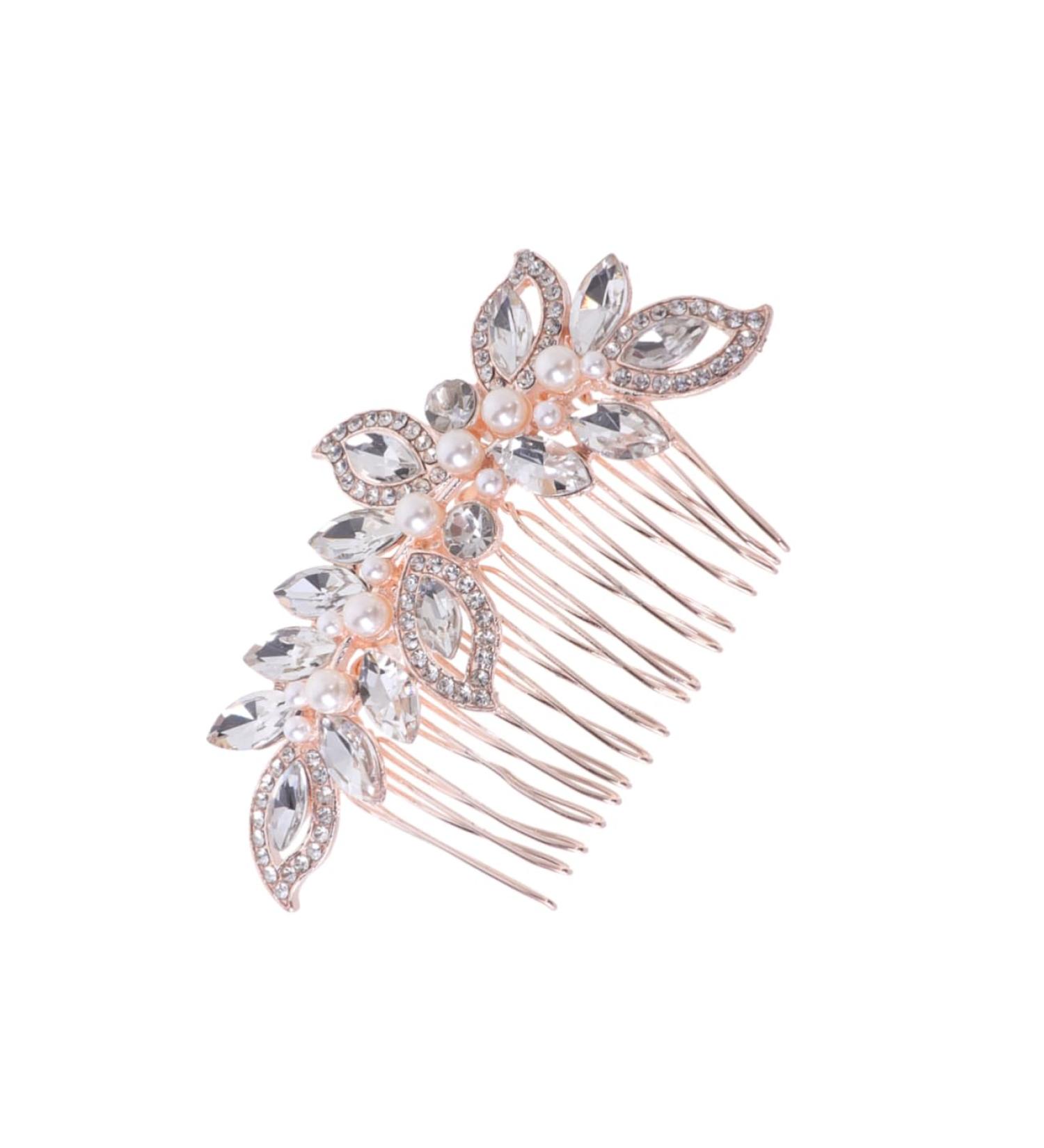 Angoily 1pc Bridal Headdress Pearl Accessories Diamond Hair Comb Insert Hair Comb Wedding Hair Accessories Headwear Tiara Rhinestone Hair Comb Bride European and American Hairpin - Buy Online on GoSupps.com