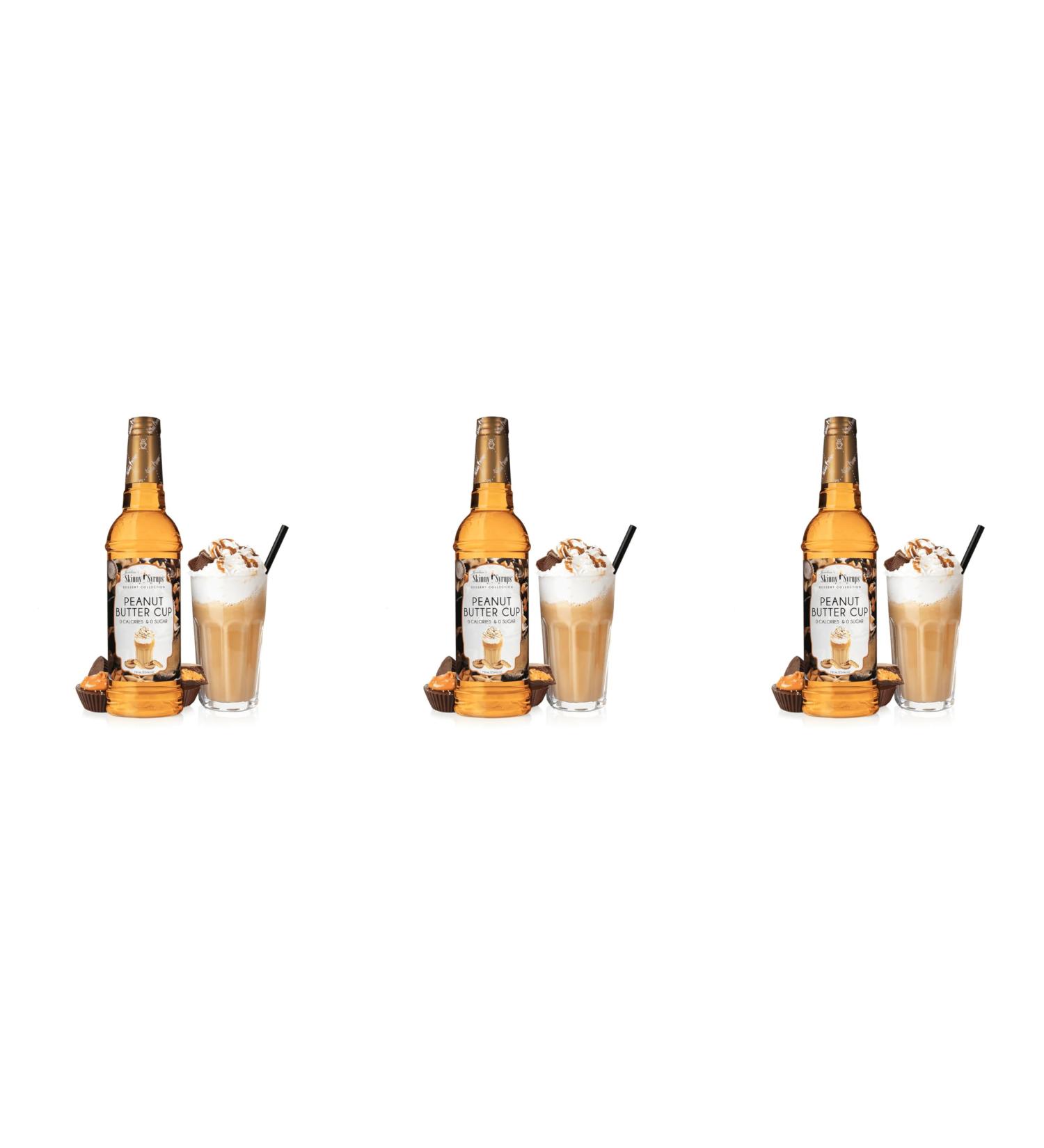 Value Bundle: Skinny Syrup - Peanut Butter Cup - Bulk Syrup - Wholesale Cheap - Sugar Free Coffee Syrup - Syrup for Coffee and Iced Coffee and Baking - Sirop Pour Cafe - Healthy Snacks for Adults - Diabetic Snacks - 3 Pack