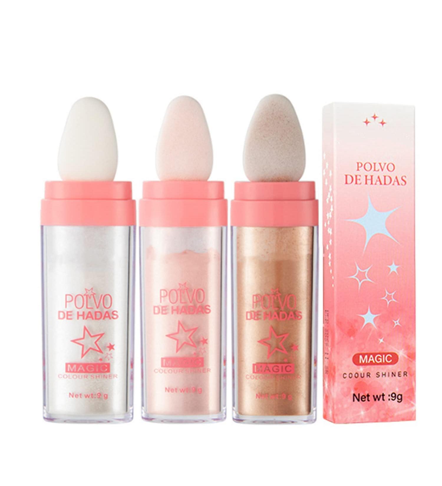 3 Colors Fairy Glitter Body Highlighter Powder - Shimmer Makeup for Face, Eyes, Hair - High Gloss Sparkle - Buy Online on GoSupps.com