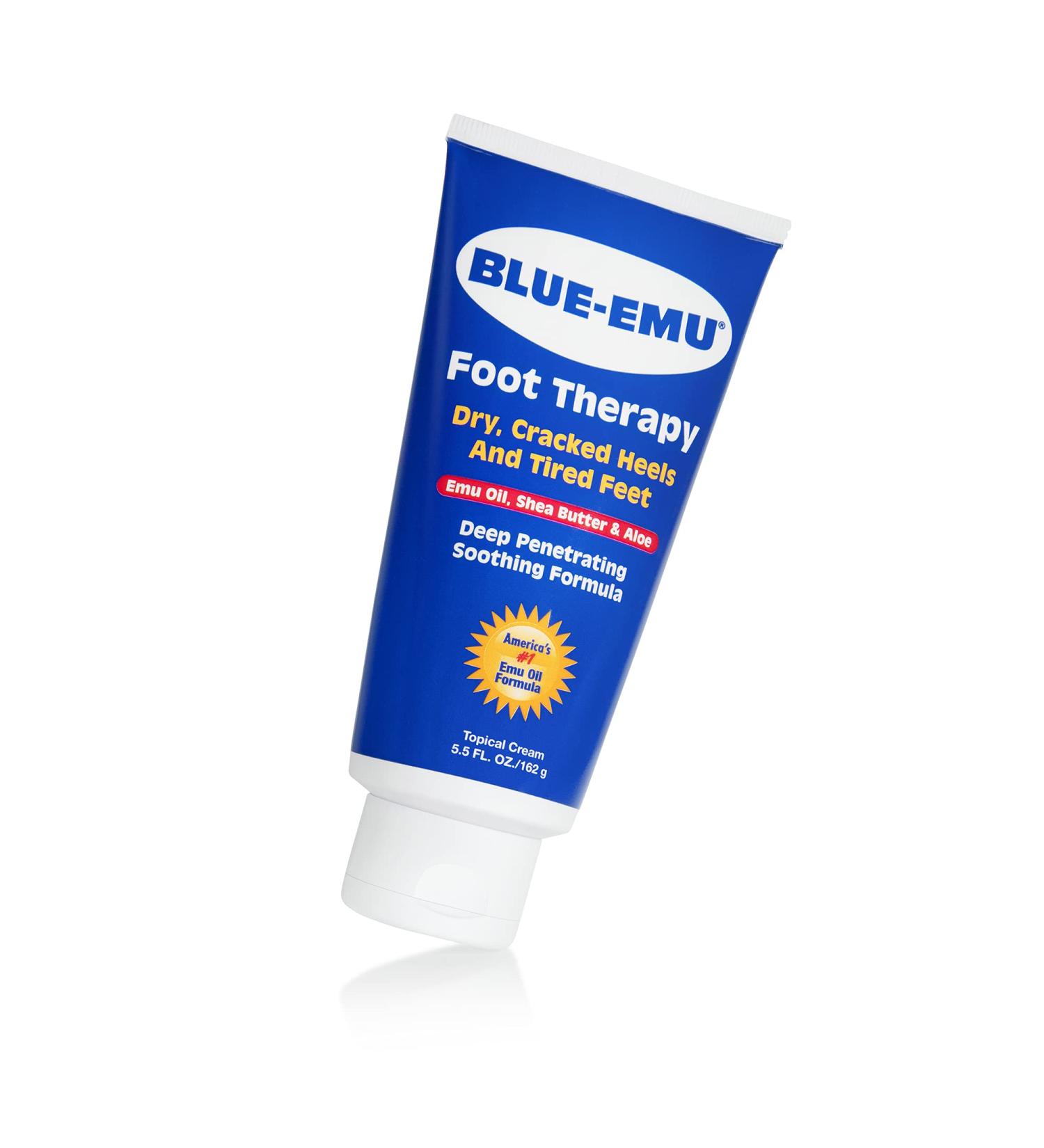 Blue-Emu Foot Therapy Cream with Emu Oil, Shea Butter & Aloe - 5.5 oz | Deep Penetrating & Soothing Formula - Buy Online on GoSupps.com