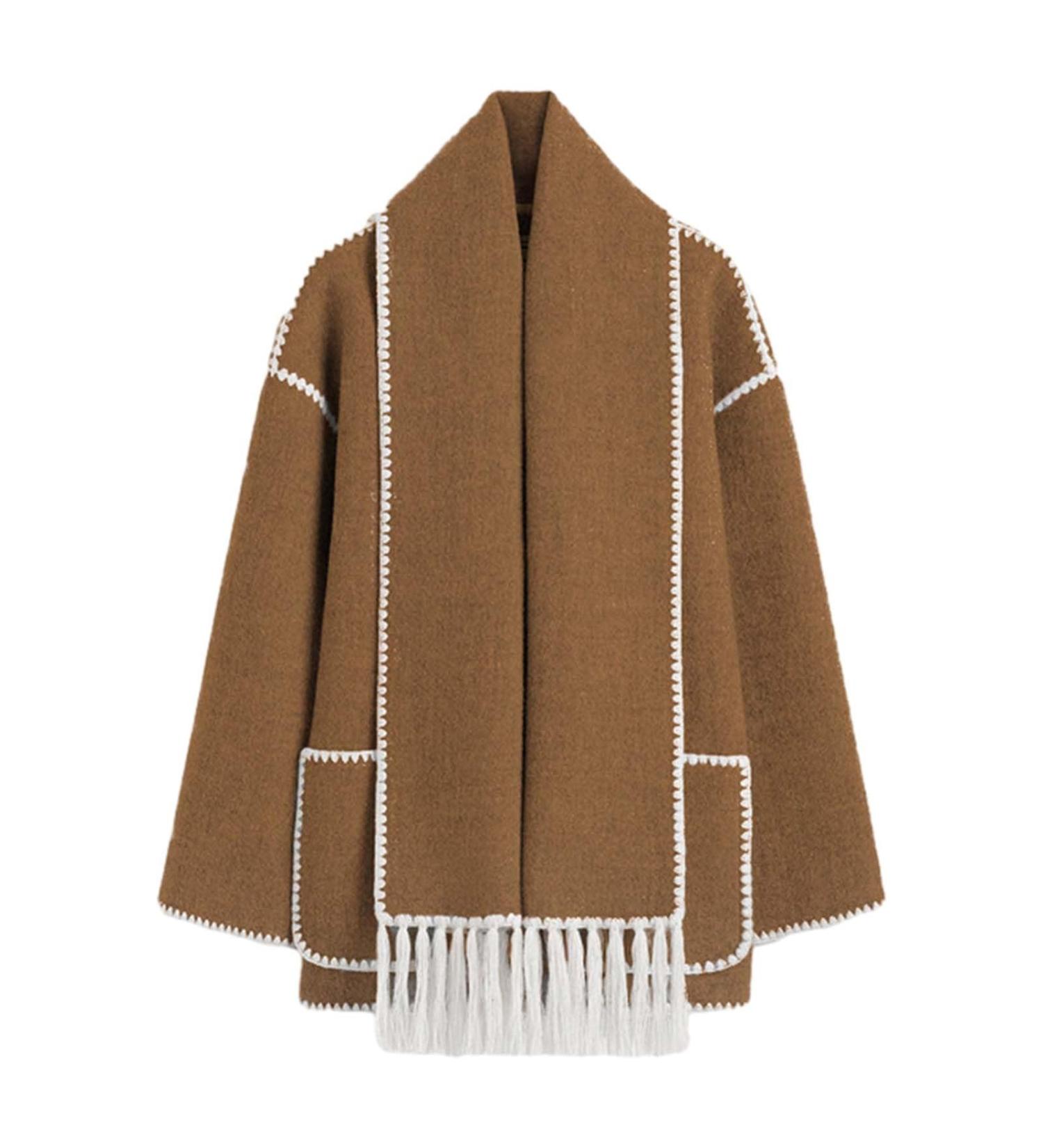 Hanxiulin Women's Winter Coat with Scarf - Loose Long-Sleeved Fleece Jacket - Warm Autumn Fashion - Buy Online on GoSupps.com