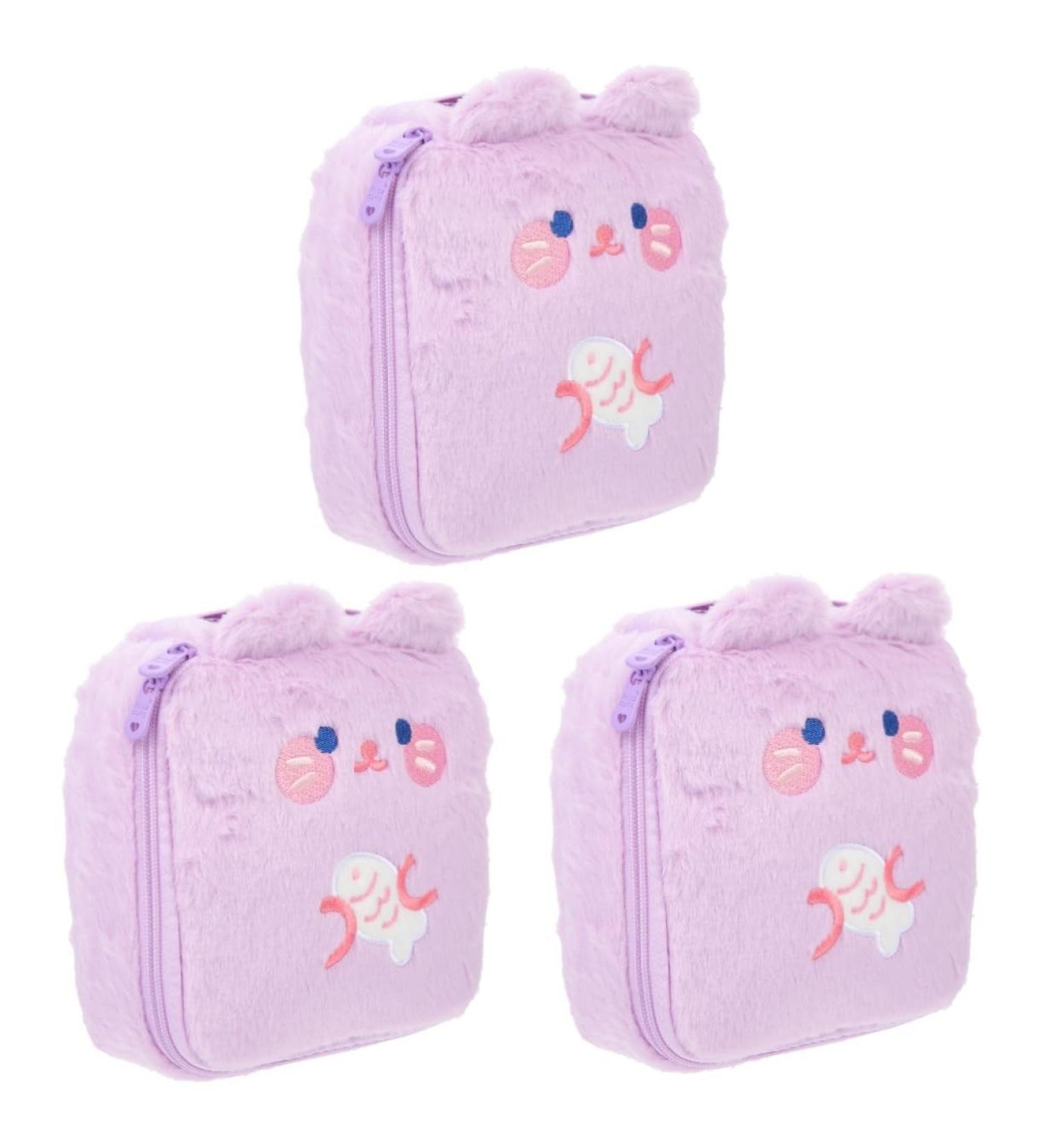 Healifty Plush Bunny Makeup Bag Set for Women - Travel Toiletry & Period Pouches - Buy Online on GoSupps.com