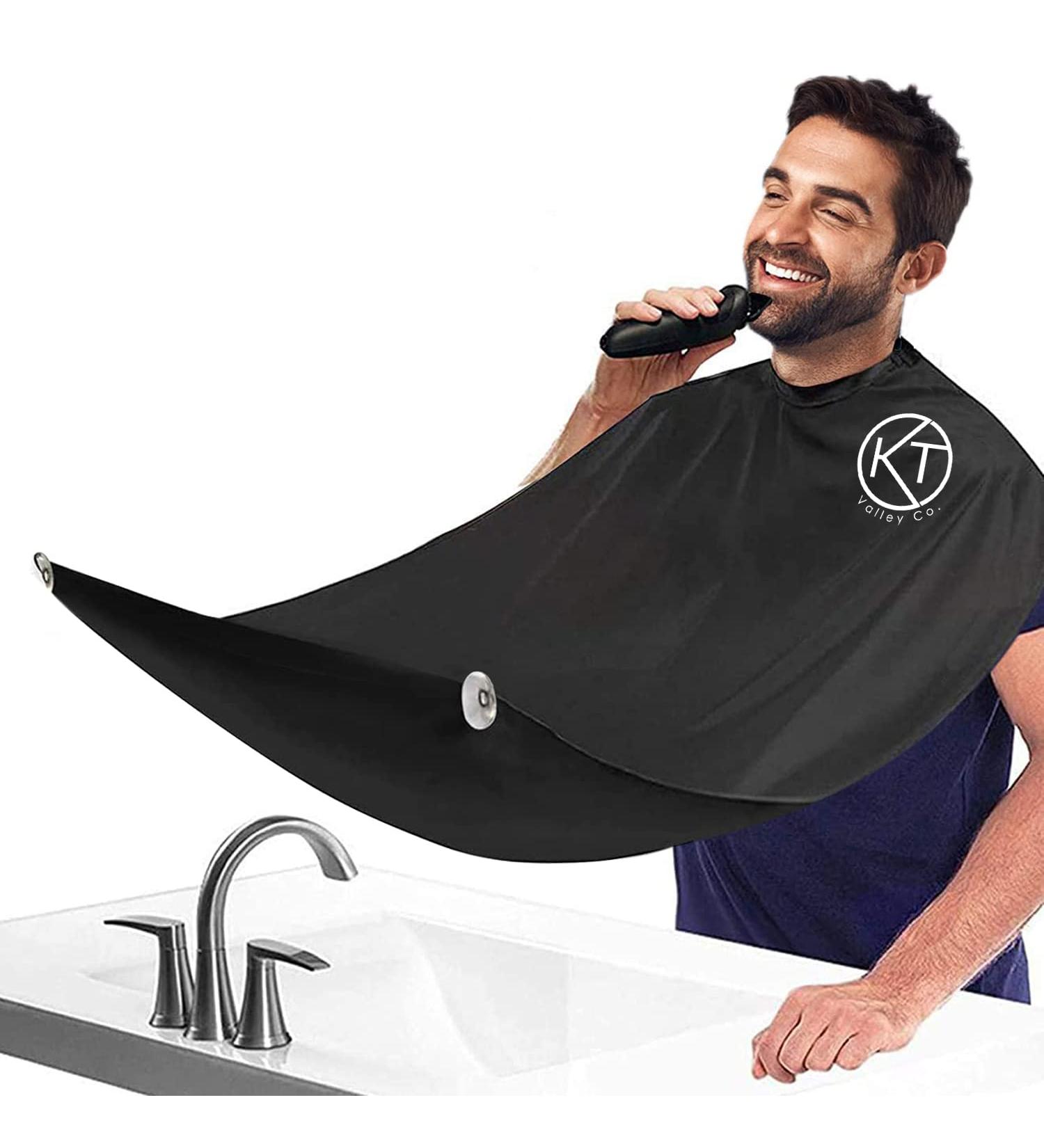 KT Valley Co. Beard Trimming Apron Beard Hair Clippings Catcher Accessory for Clean and Hassle-Free Beard Grooming Waterproof Apron with Adjustable Neck Strap and Suction Cups Grooming Gifts for Men - Buy Online on GoSupps.com
