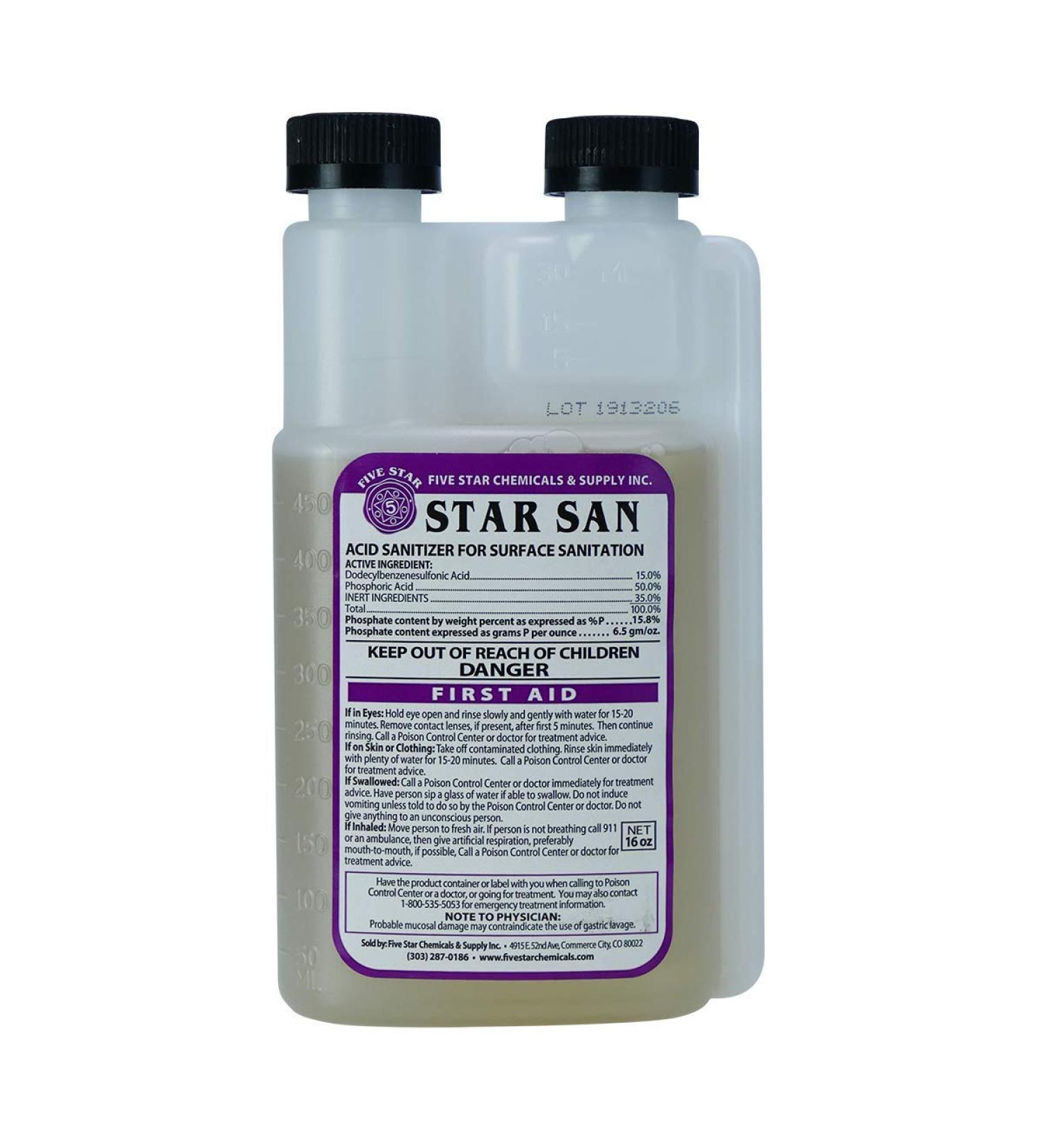 Five Star Star San 16oz Brew Sanitizer - Acid Anionic Formula for High Foaming Action - Buy Online on GoSupps.com