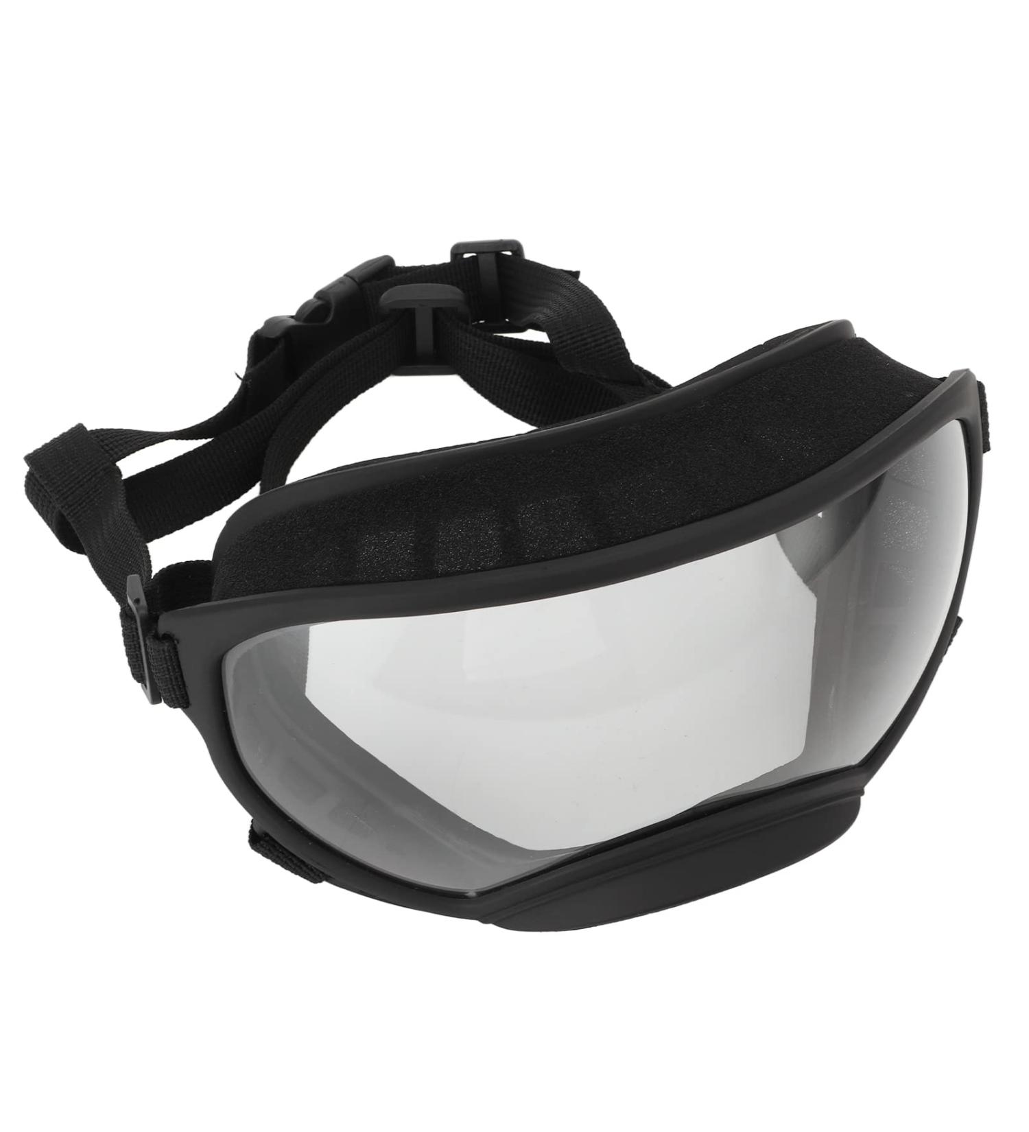 Socobeta Dog Goggles - Anti-UV Pet Sunglasses with Adjustable Strap | Black Frame, Transparent Lenses - Buy Online on GoSupps.com
