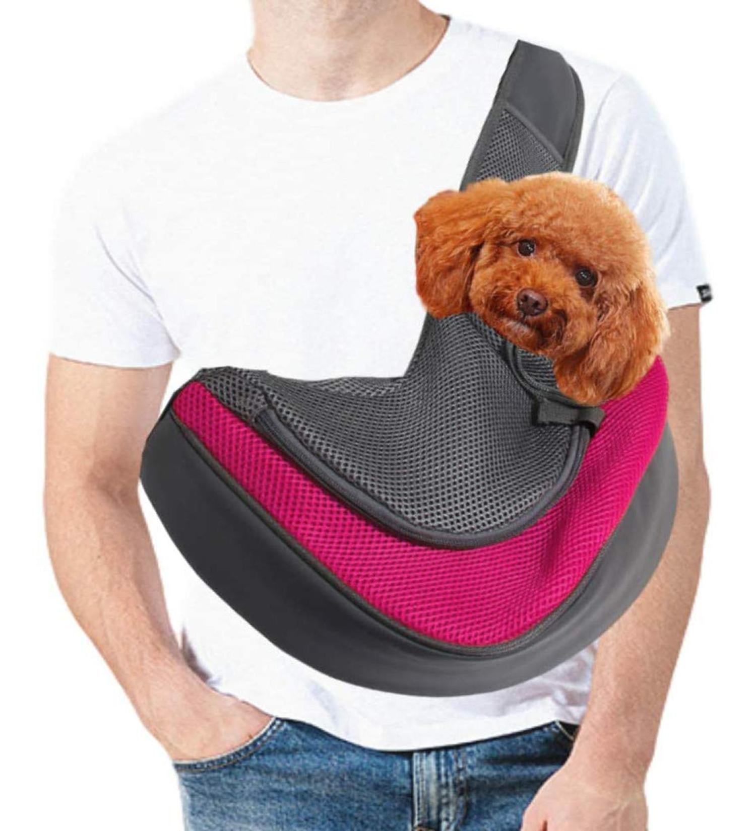 Buy Small Dog Carrying Bag | Adjustable Shoulder Strap Pet Carrier for Dogs & Cats - Ideal for Travel & Outdoor Use - Buy Online on GoSupps.com