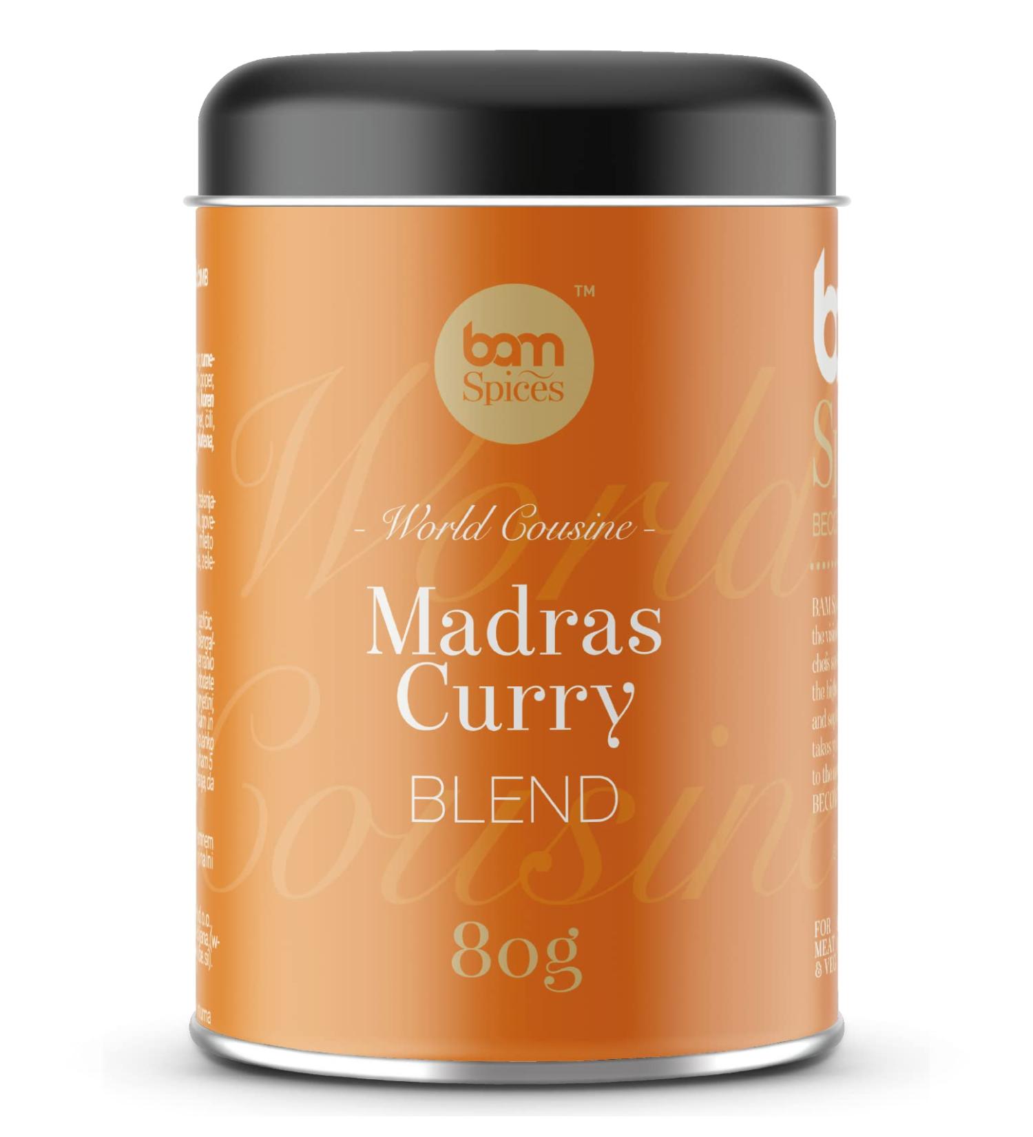 BAM Madras Curry Spice Mix for Indian Cuisine Indian Cuisine Curry Sauce Ground Spice Mix Seasoning Mix 80g - Buy Online on GoSupps.com