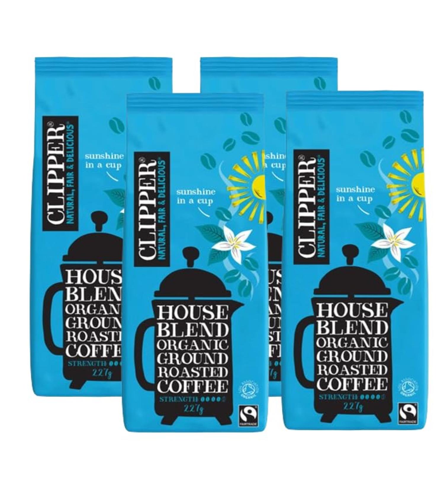 Clipper Roast & Ground House Blend Coffee 4 x 227g Fairtrade Ground Coffee