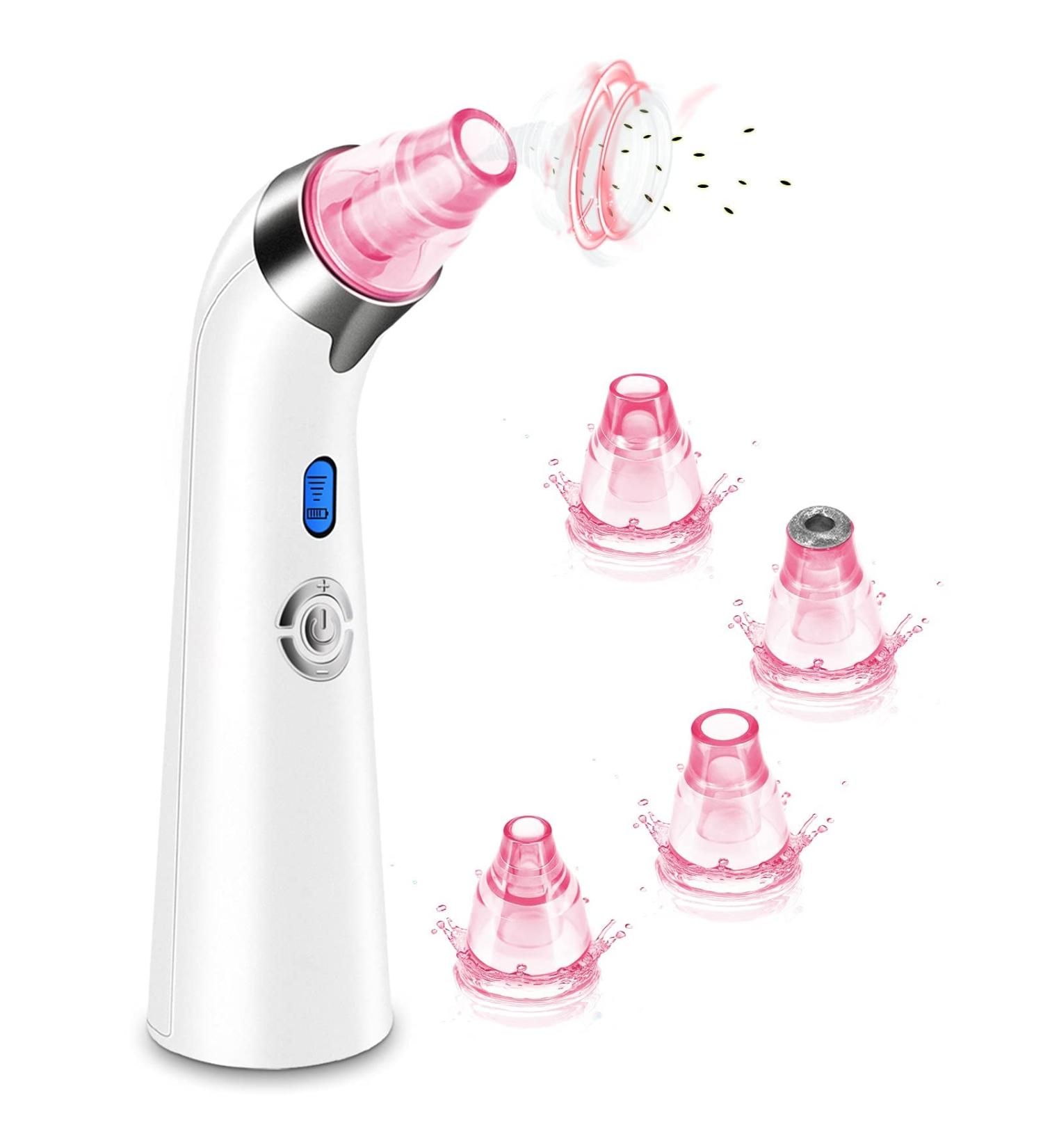 Blackhead Remover Pore Vacuum Facial Pore Cleaner Electric Acne Comedone Whitehead Extractor Tool with 5 Suction Power 4 Probes Blackhead Remover Suction for Women & Men (Pink) - Buy Online on GoSupps.com