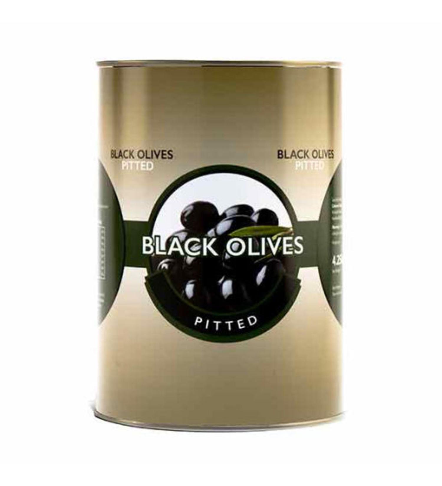 Caterers Pride Whole Black Pitted Olives 4.25kg